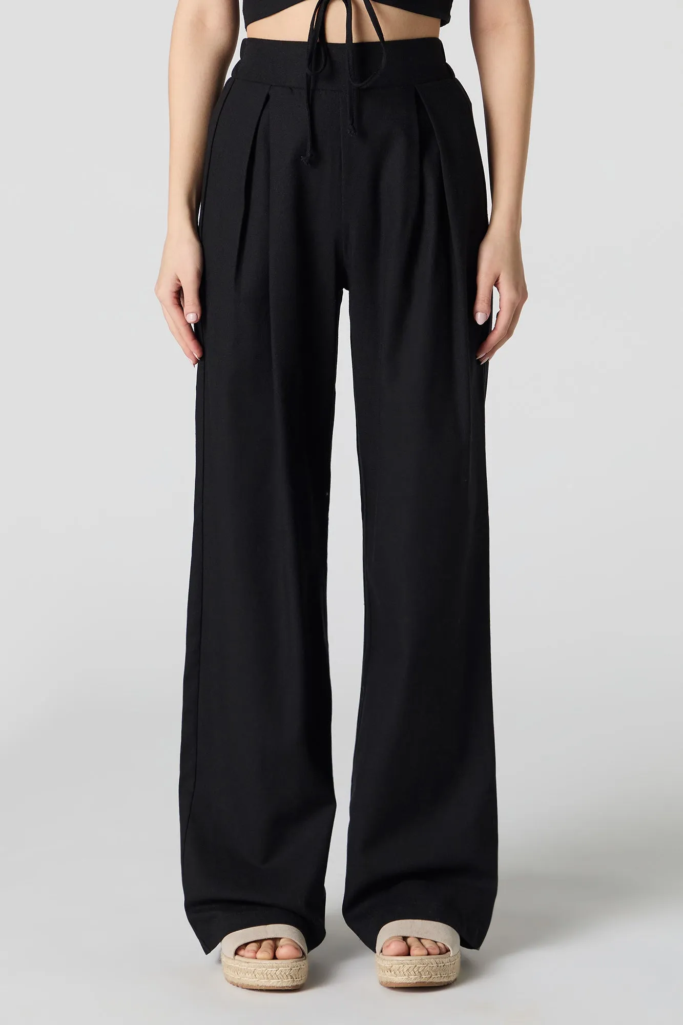 Pantalon à jambe large en mélange de lin plissé sold by Urban Planet product image thumbnail 5