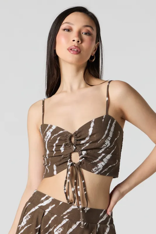 Camisole en mélange de lin avec ouverture en goutte et taille coulissante sold by Urban Planet