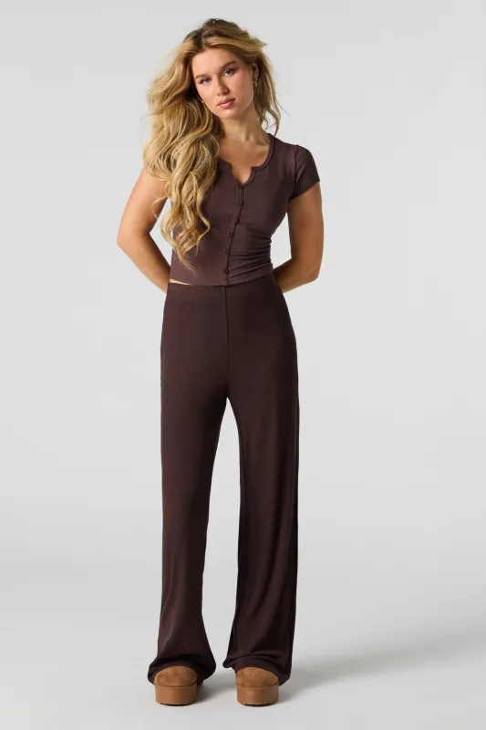 Ribbed Wide Leg Pant sold by Urban Planet