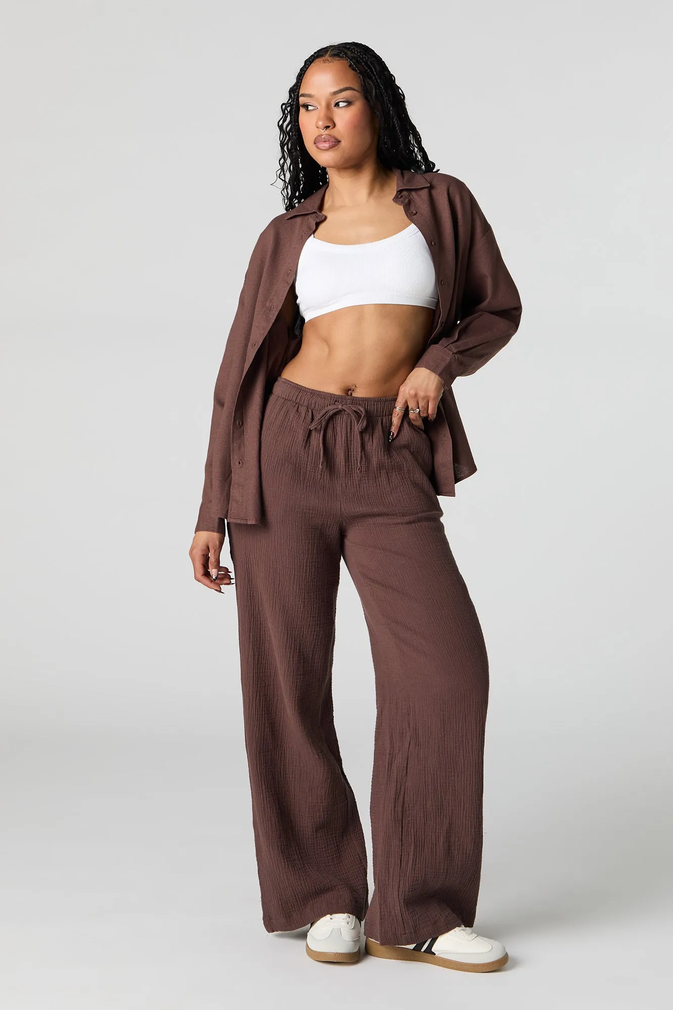 Crinkle Drawstring Pant sold by Urban Planet