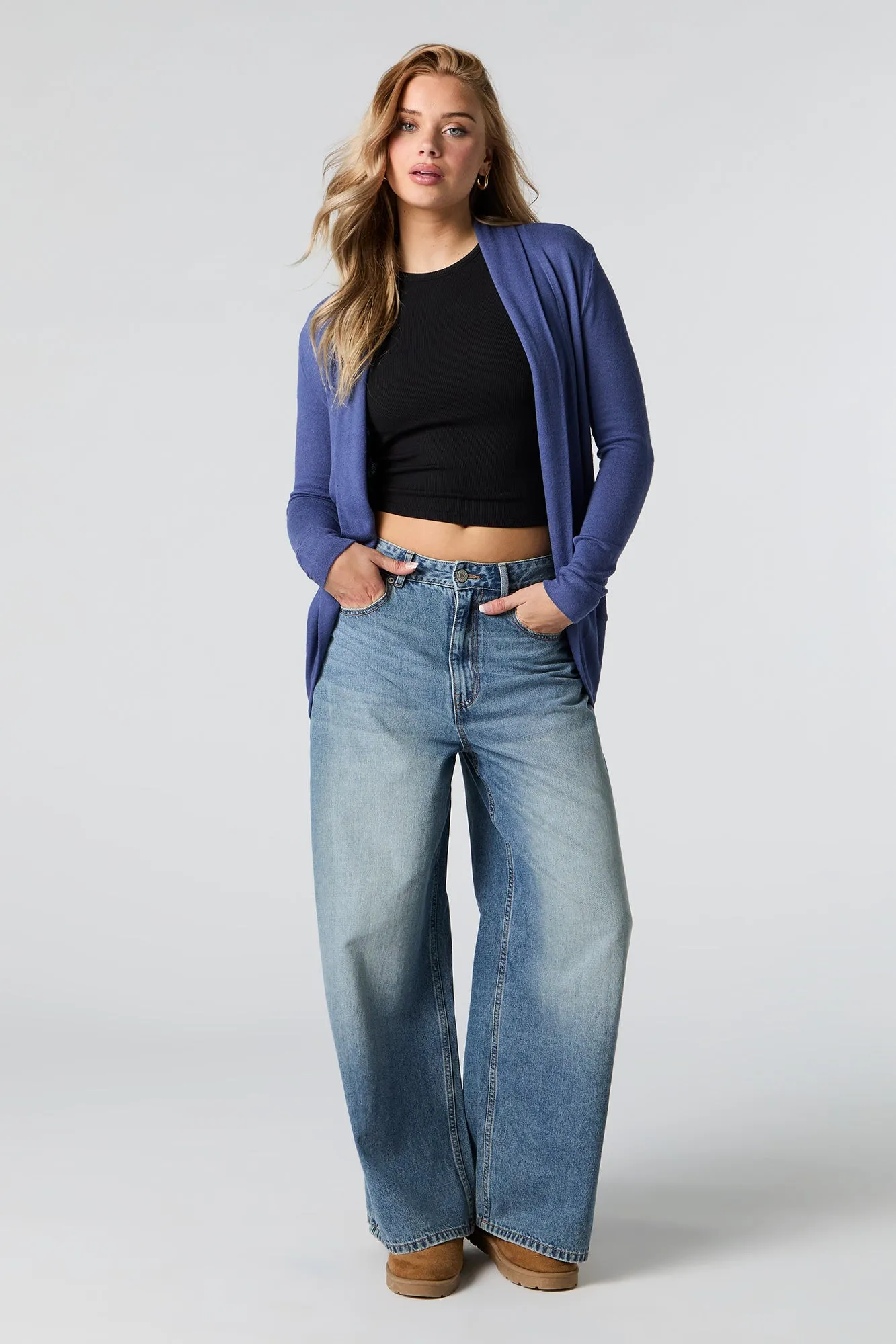 Cardigan enveloppant en tricot sold by Urban Planet product image thumbnail 3