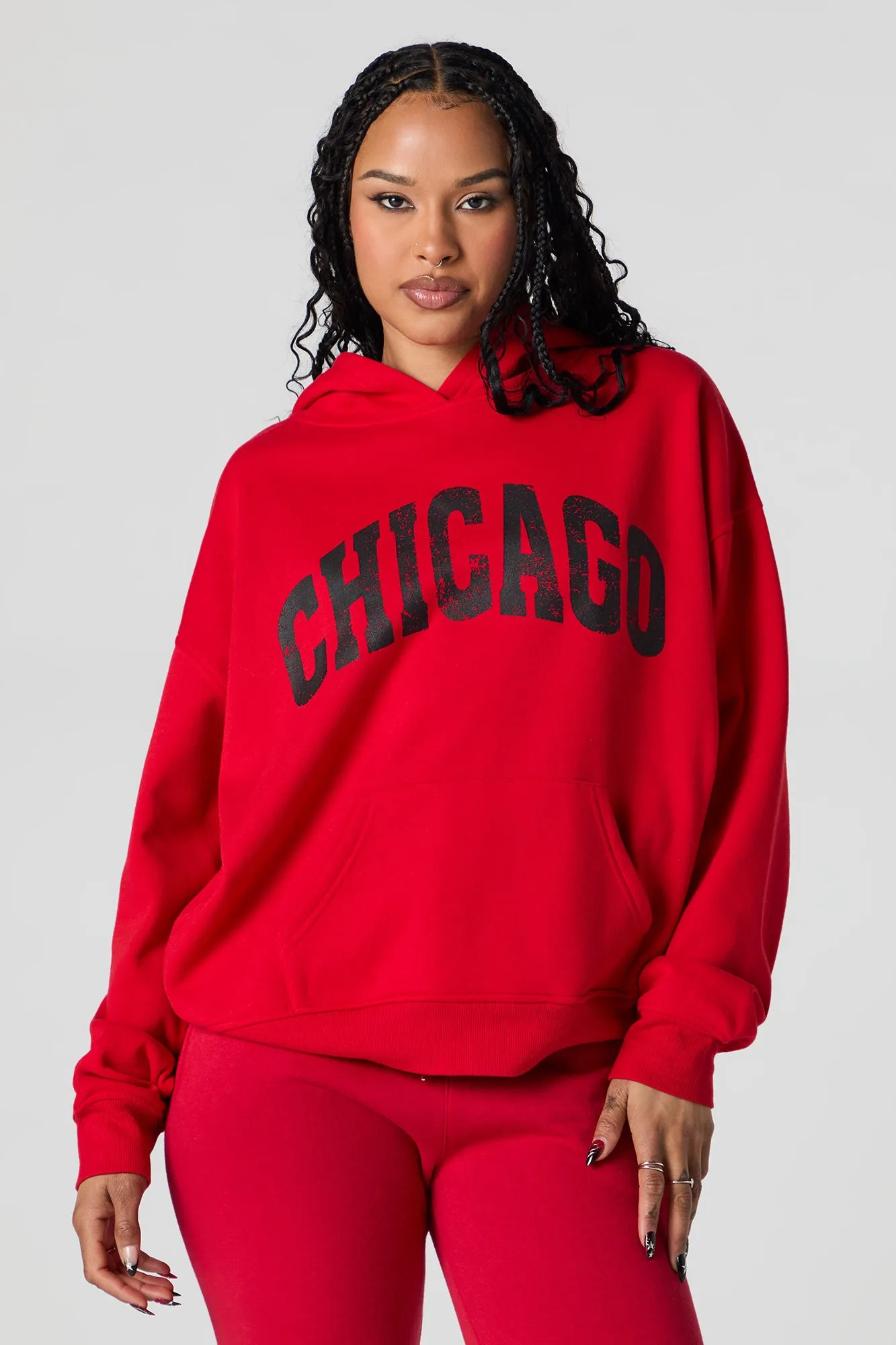 City Graphic Oversized Fleece Hoodie sold by Urban Planet product image thumbnail 5