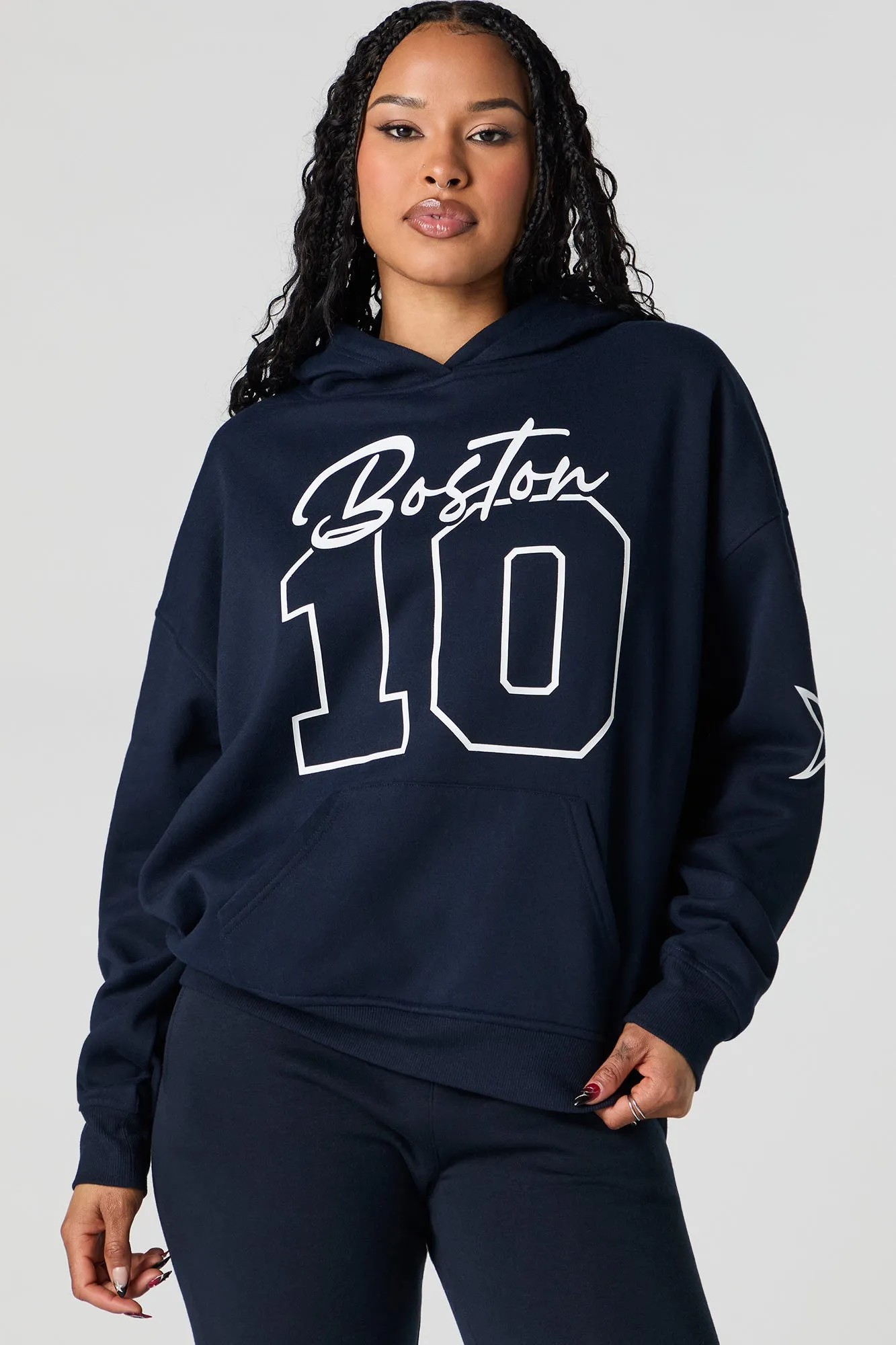 City Graphic Oversized Fleece Hoodie sold by Urban Planet