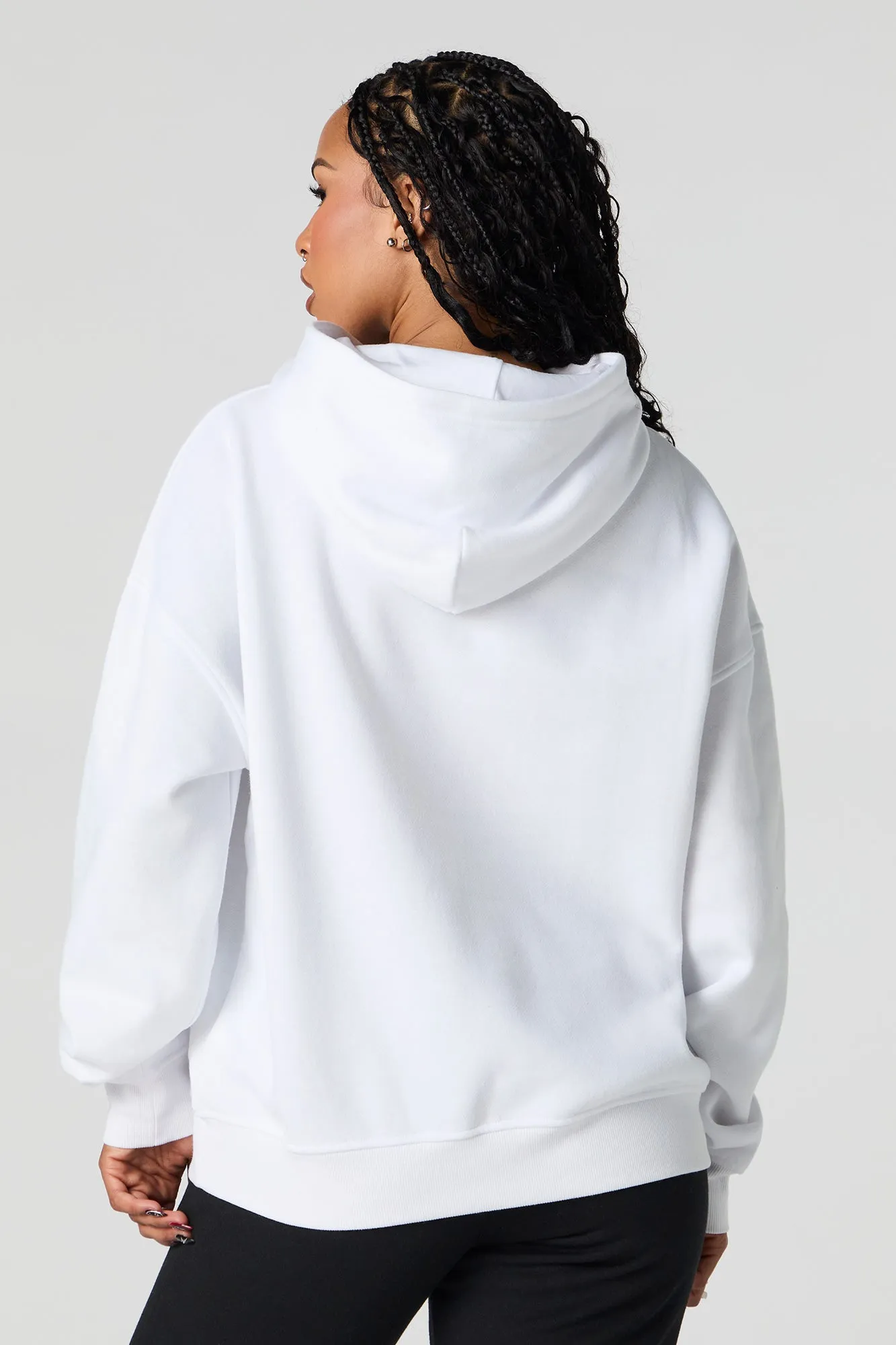 City Embroidered Oversized Fleece Hoodie sold by Urban Planet product image thumbnail 5
