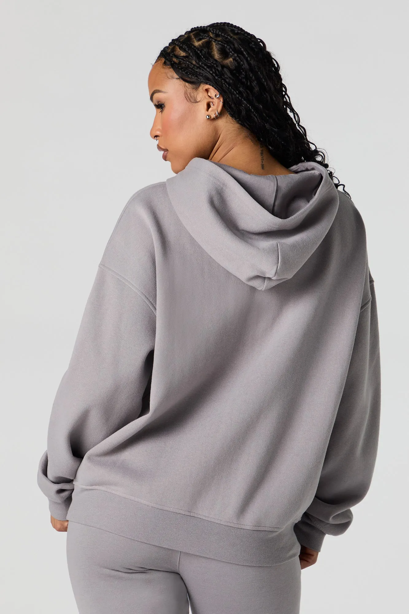 City Embroidered Oversized Fleece Hoodie sold by Urban Planet product image thumbnail 2