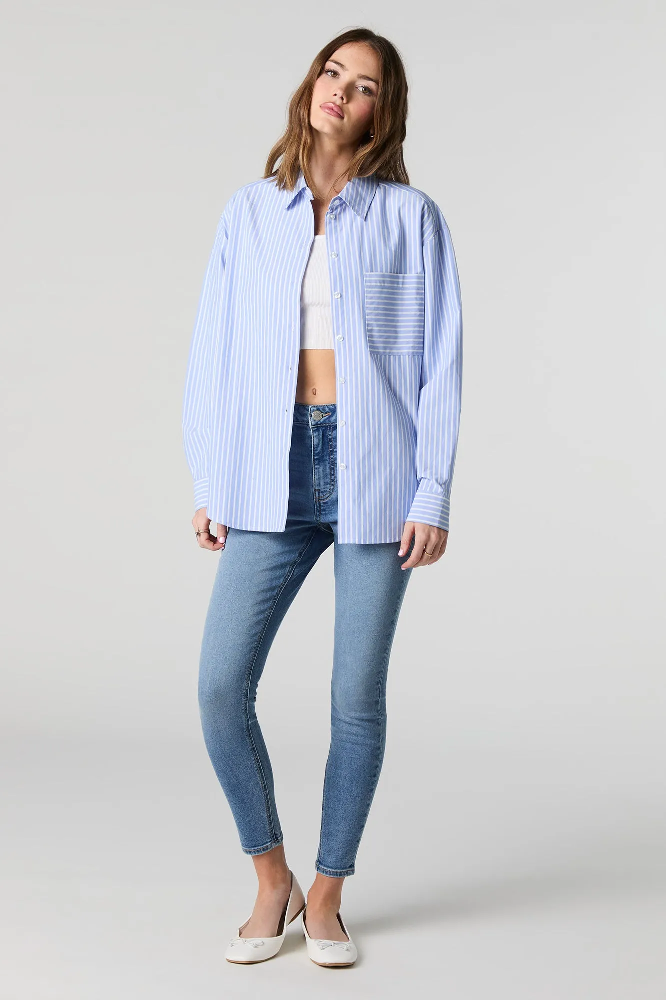 Haut boutonné rayé surdimensionné sold by Urban Planet product image thumbnail 3