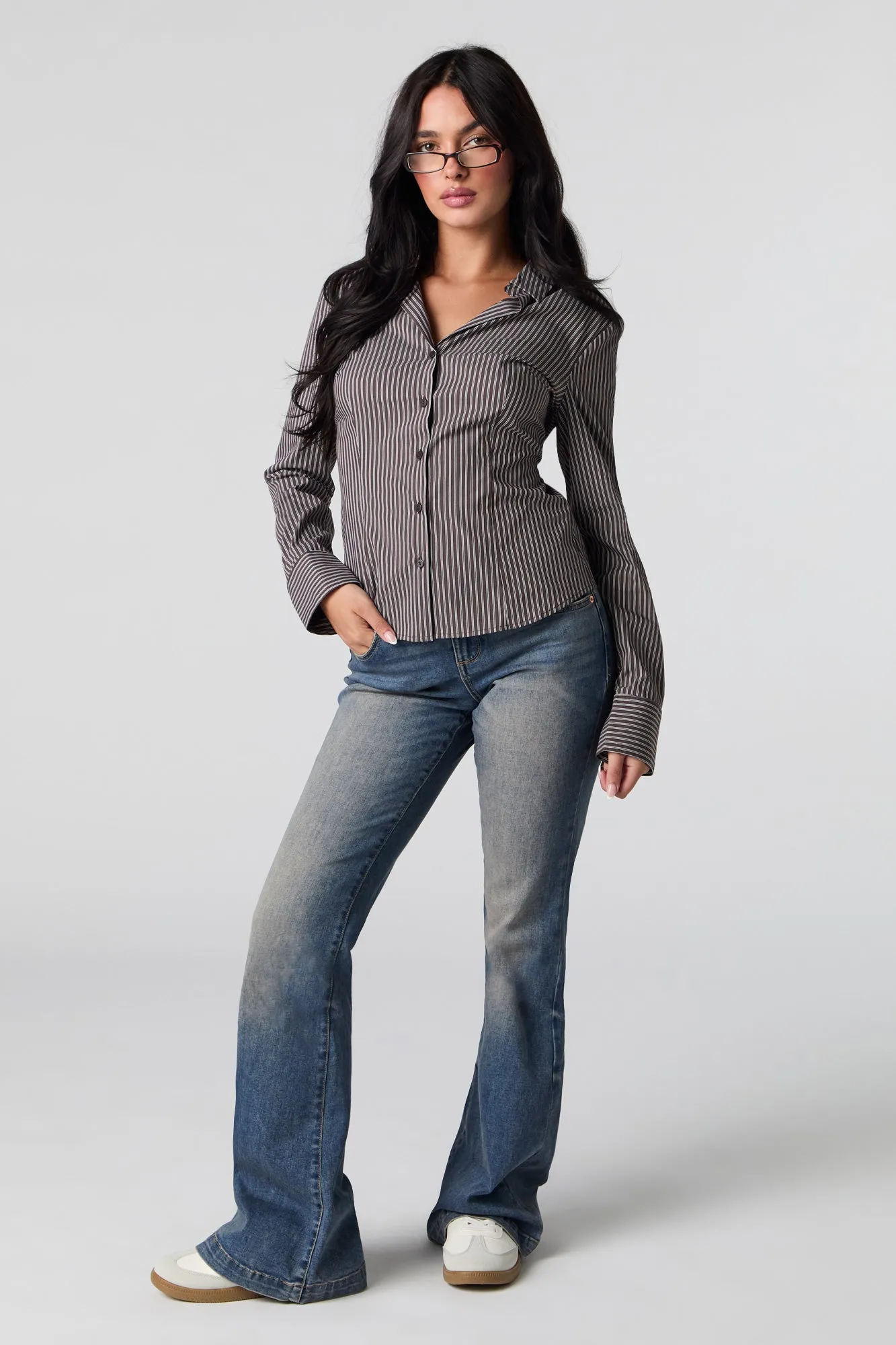 Slim Fit Button-Up Top sold by Urban Planet product image thumbnail 3