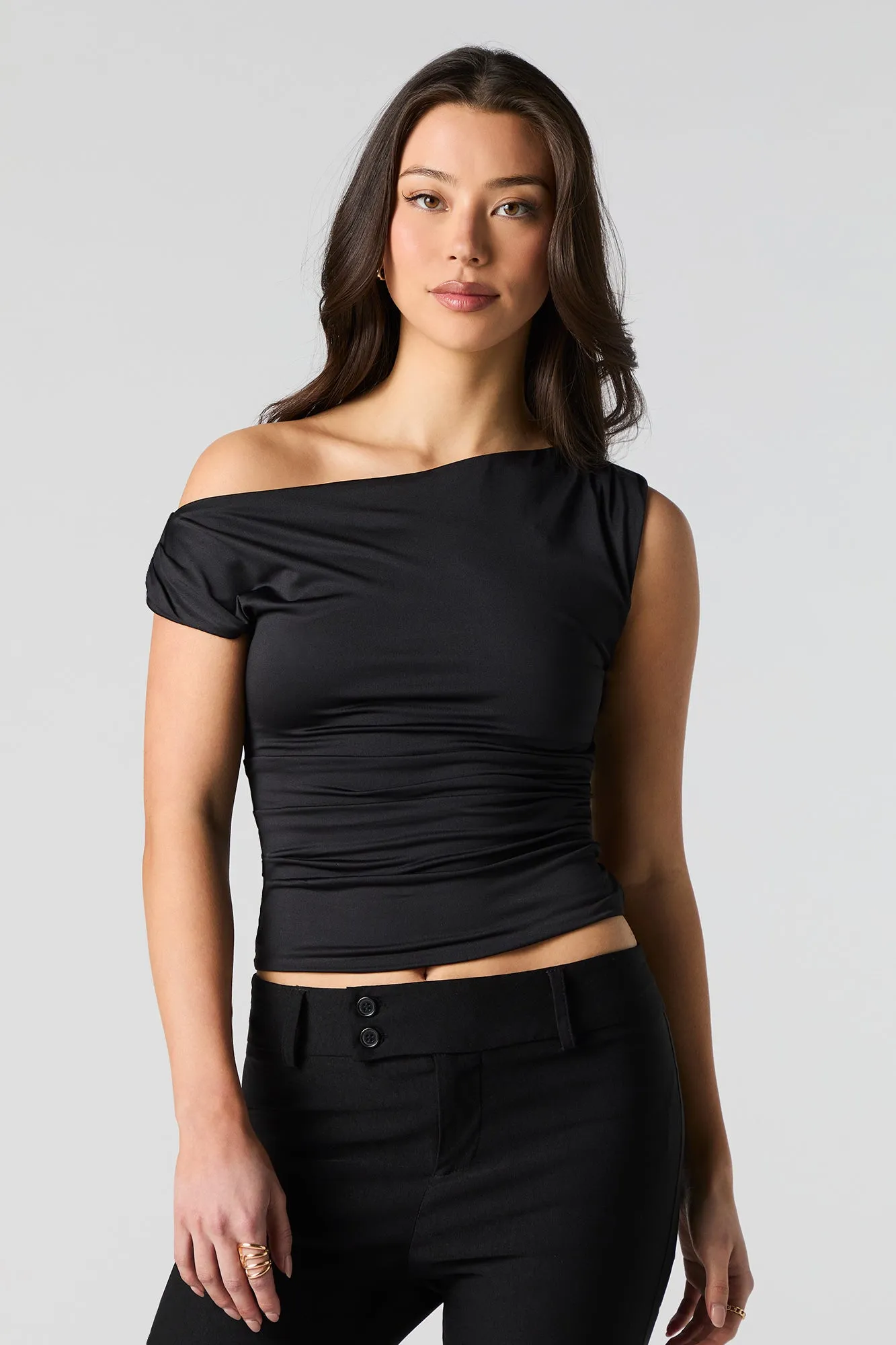 Haut Contour ruché à épaule unique sold by Urban Planet product image thumbnail 4