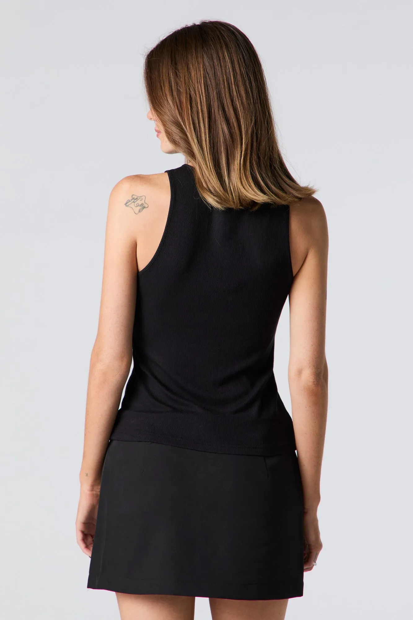 Ribbed Knit Button Front Tank sold by Urban Planet product image thumbnail 5