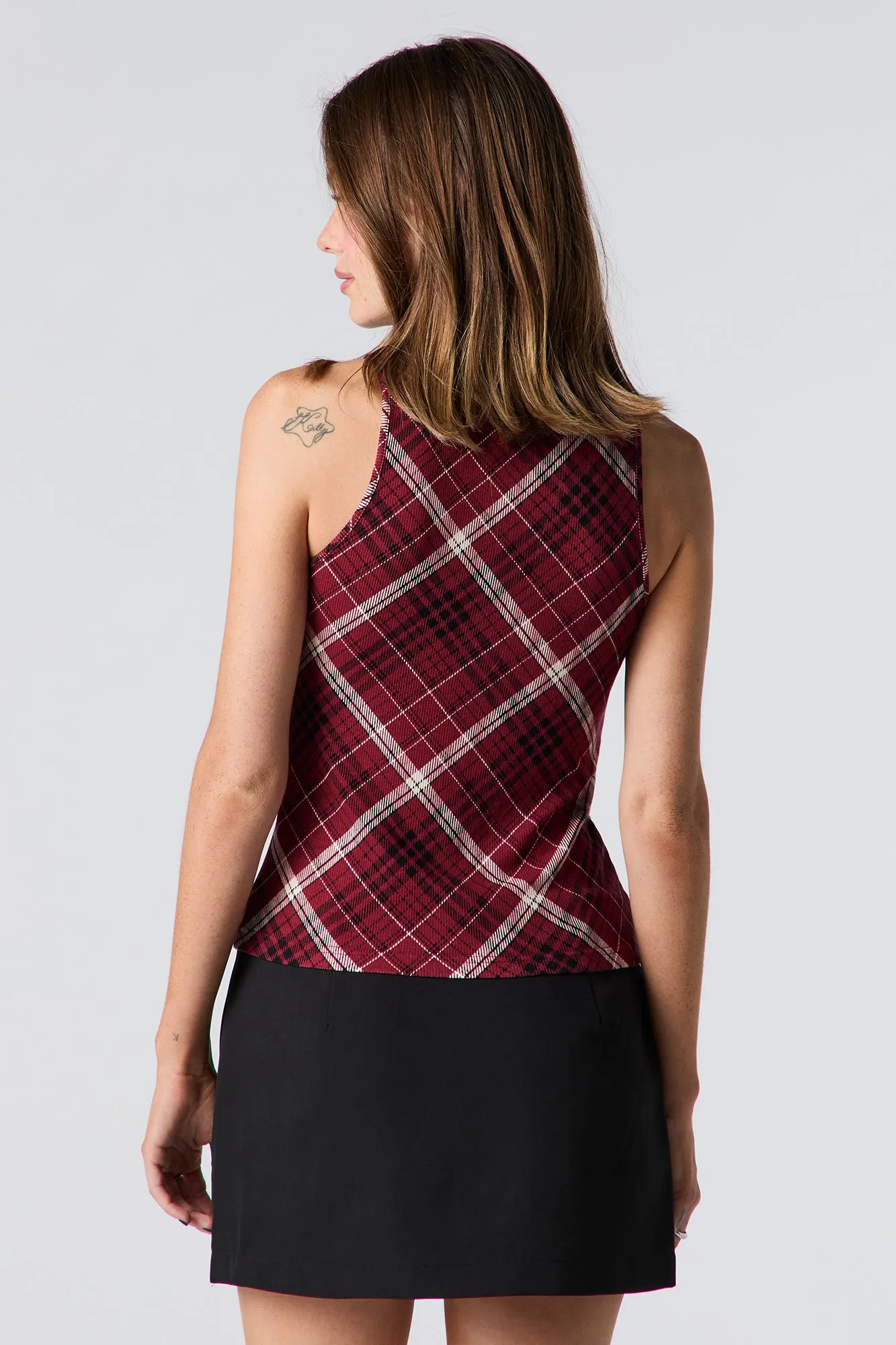 Ribbed Knit Button Front Tank sold by Urban Planet product image thumbnail 2