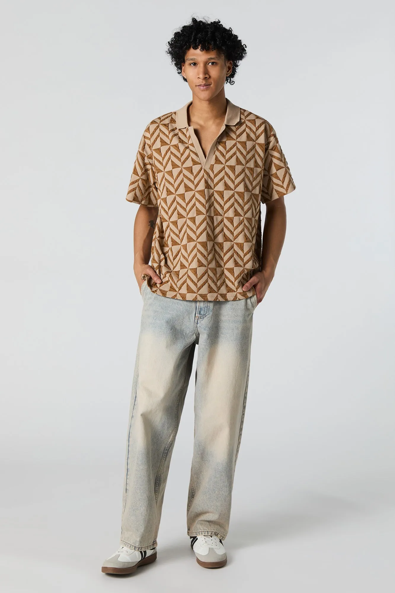 Textured Jacquard Polo sold by Urban Planet product image thumbnail 3