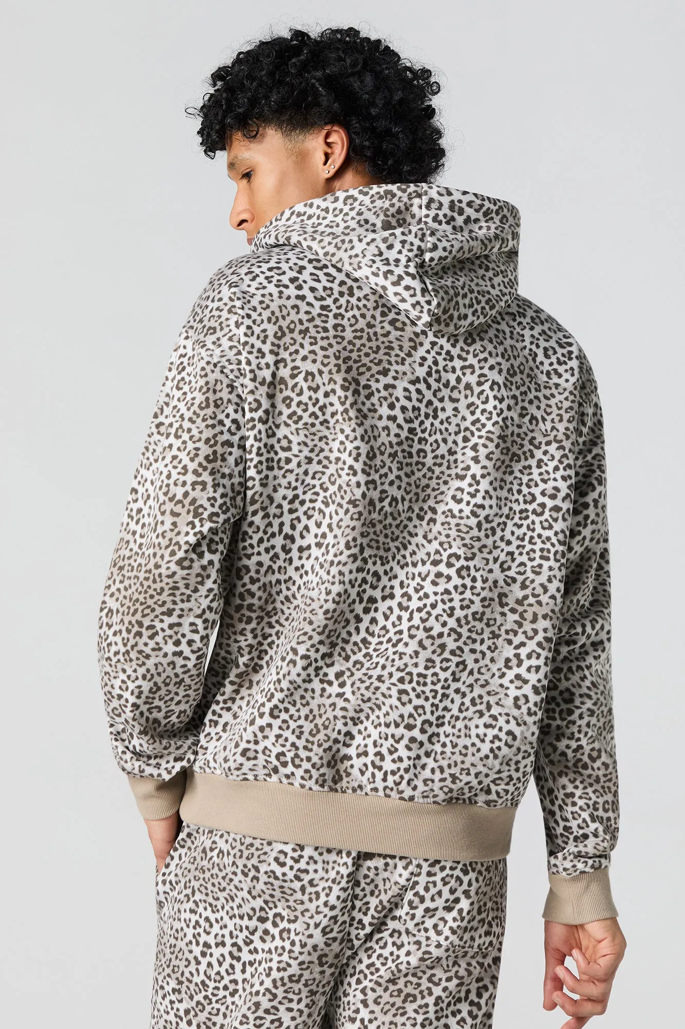 Cheetah Print Fleece Hoodie sold by Urban Planet product image thumbnail 2