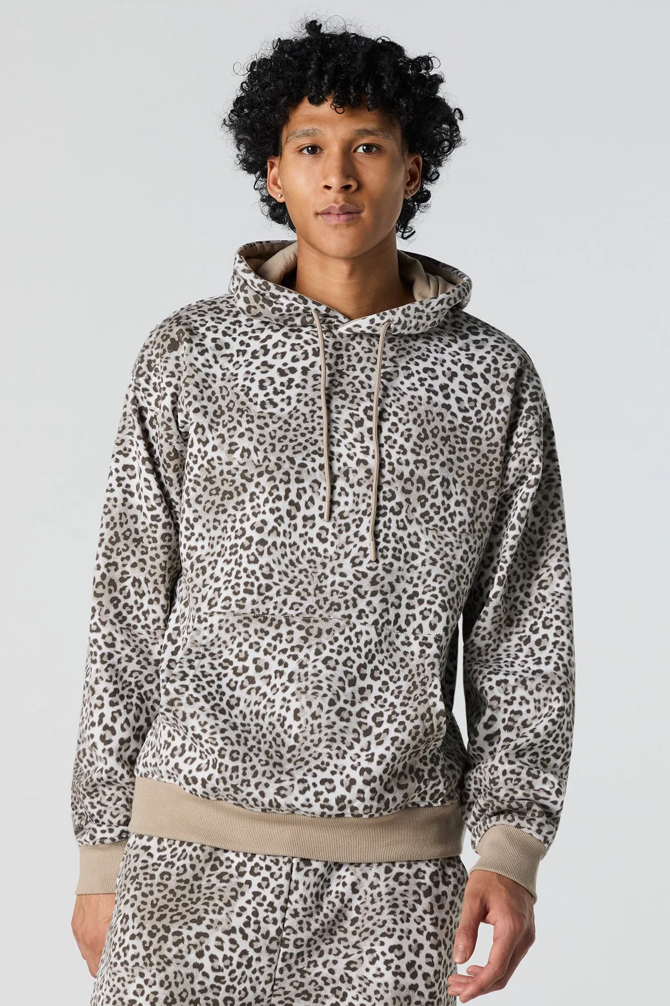 Cheetah Print Fleece Hoodie sold by Urban Planet