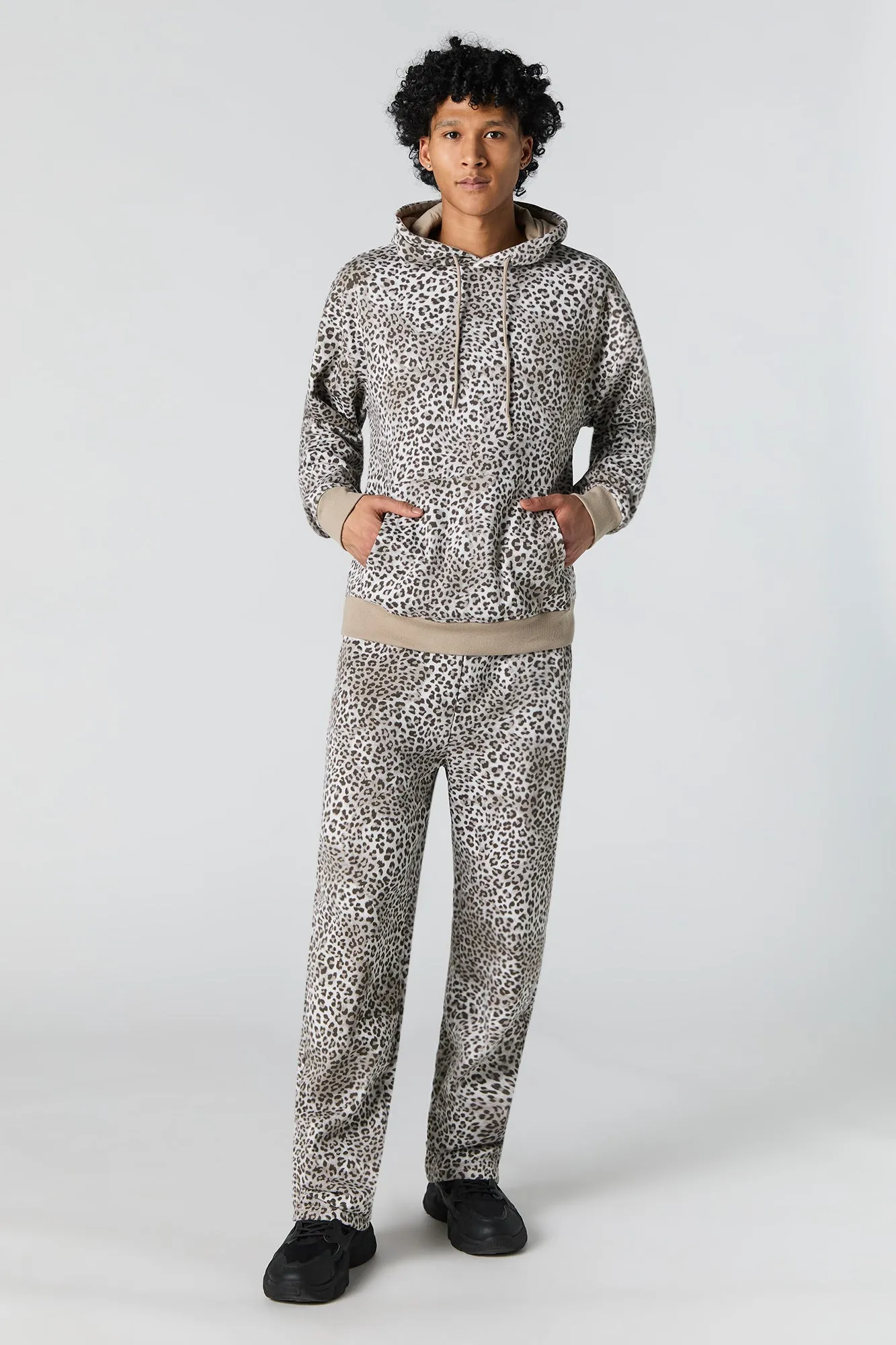 Cheetah Print Fleece Hoodie sold by Urban Planet product image thumbnail 3