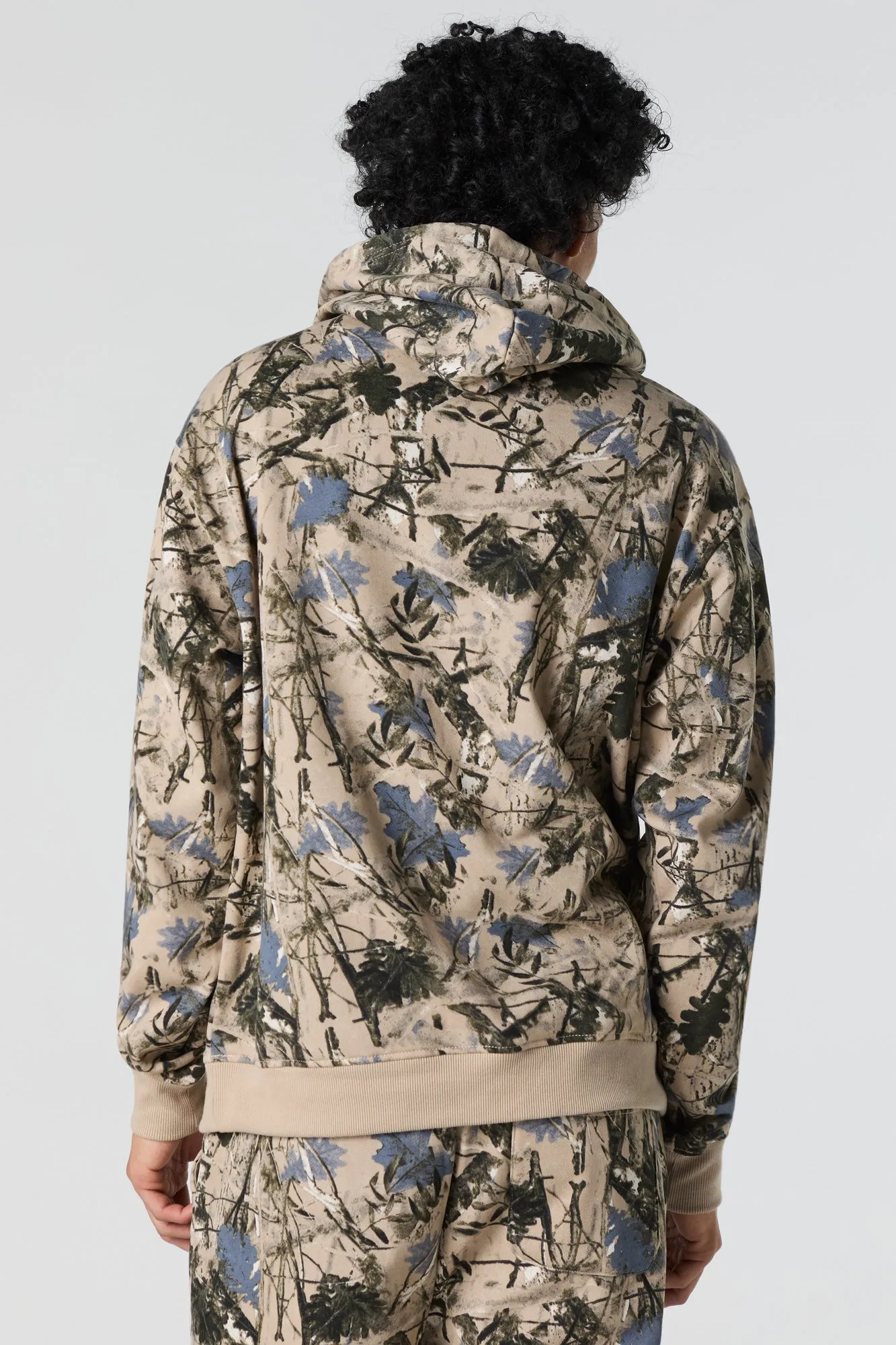 Camo Print Fleece Hoodie sold by Urban Planet product image thumbnail 5