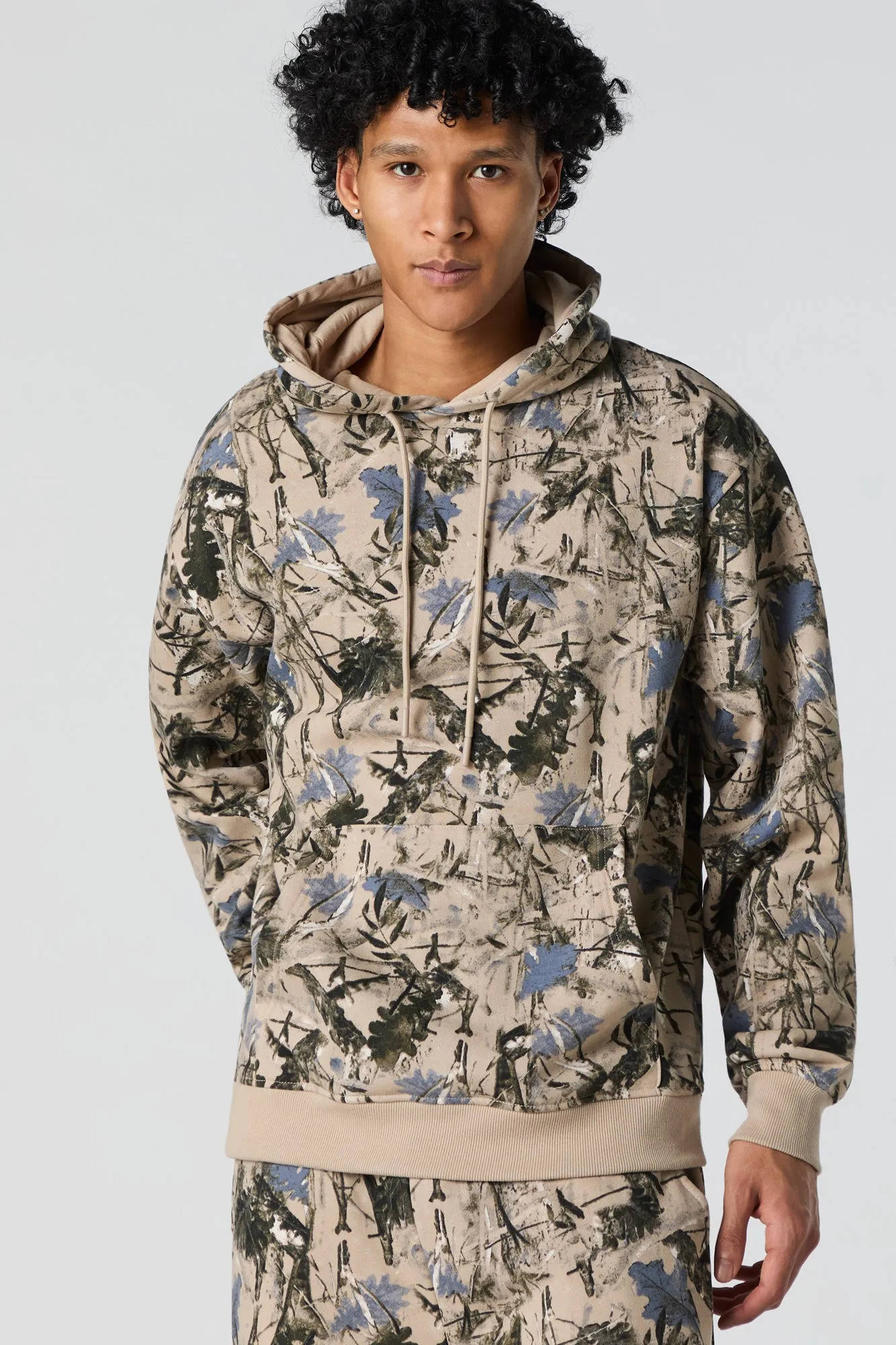 Camo Print Fleece Hoodie sold by Urban Planet product image thumbnail 4