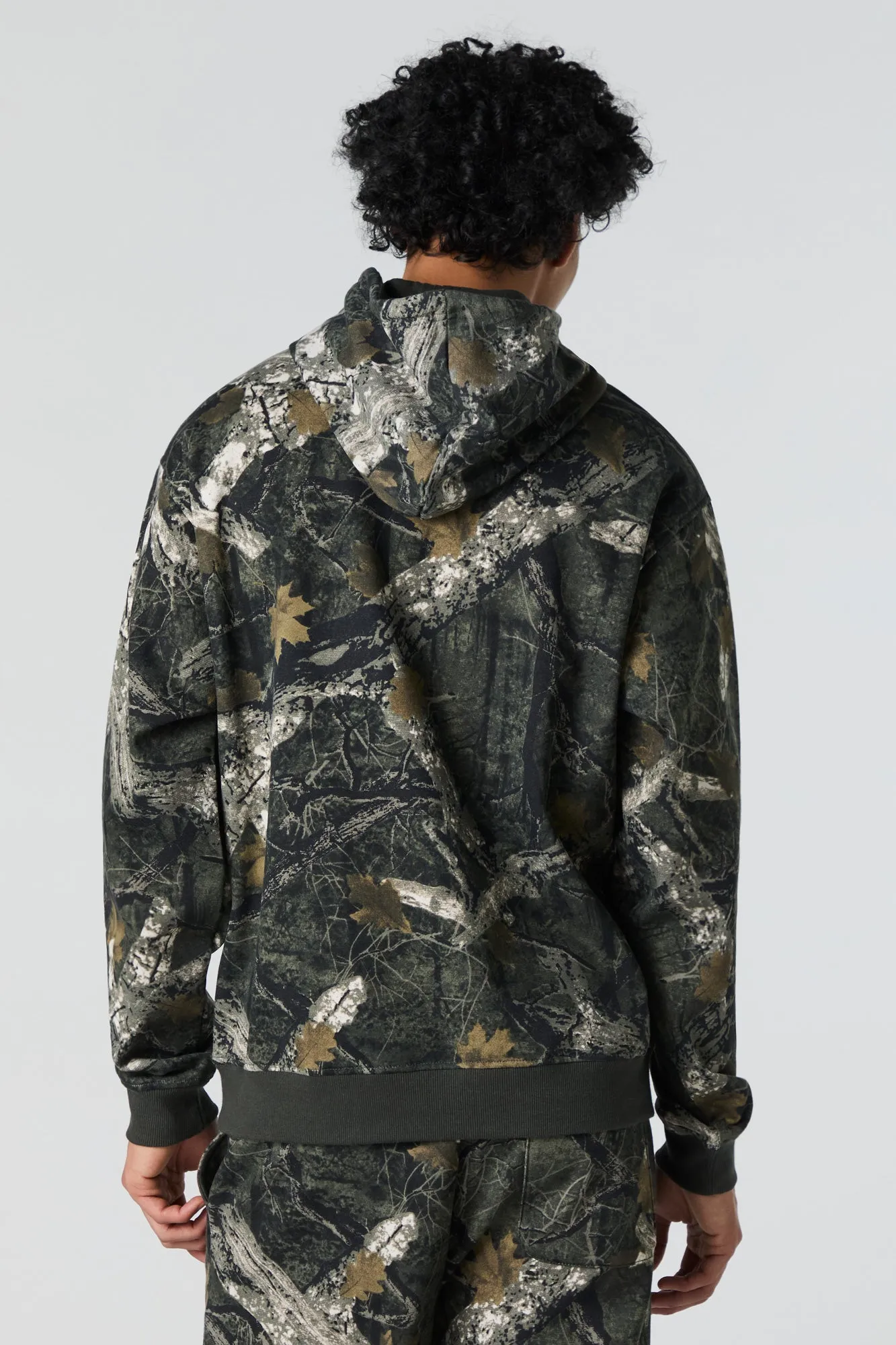 Camo Print Fleece Hoodie sold by Urban Planet product image thumbnail 2