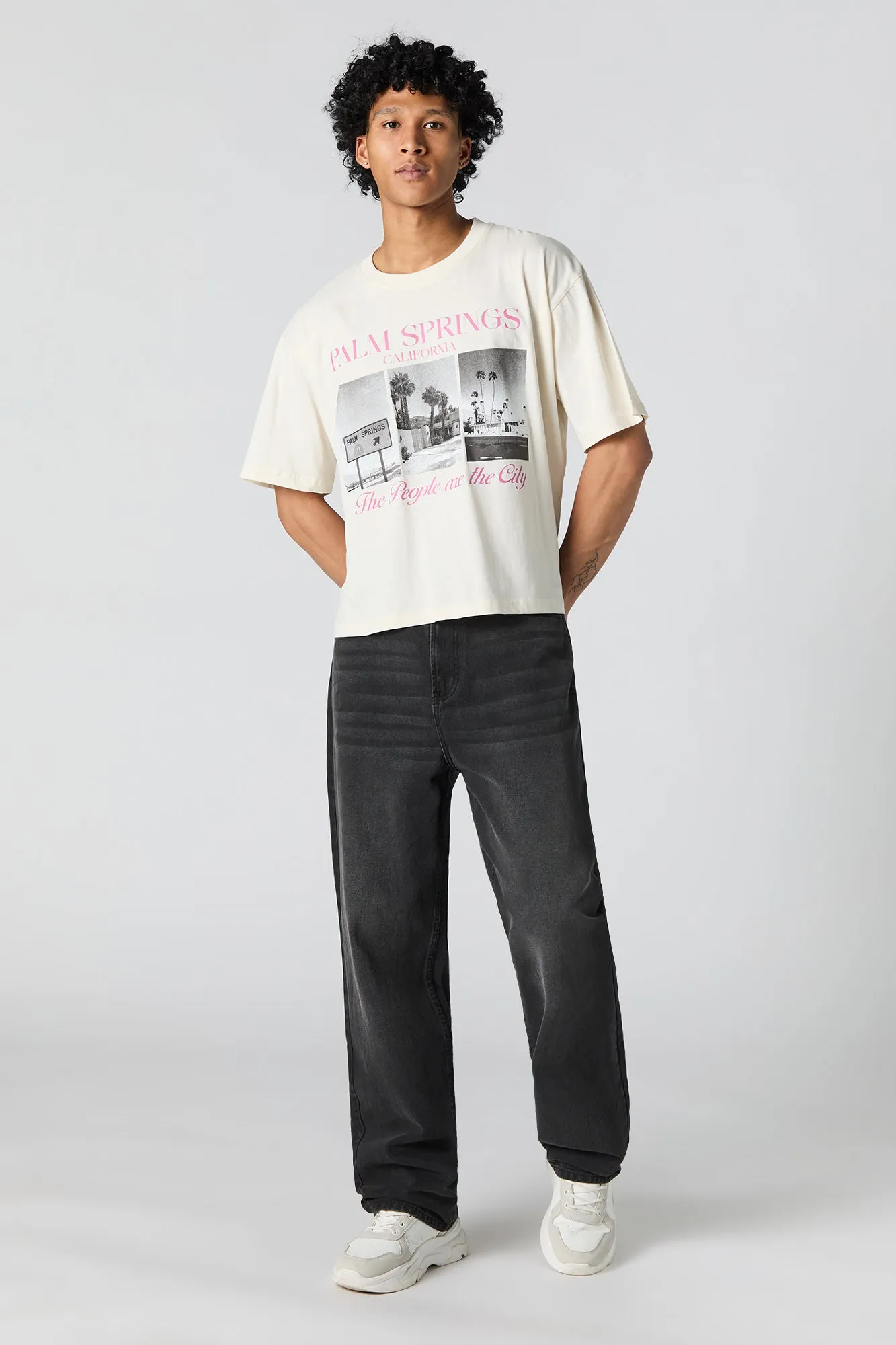 T-shirt carré à imprimé Palm Springs sold by Urban Planet product image thumbnail 3