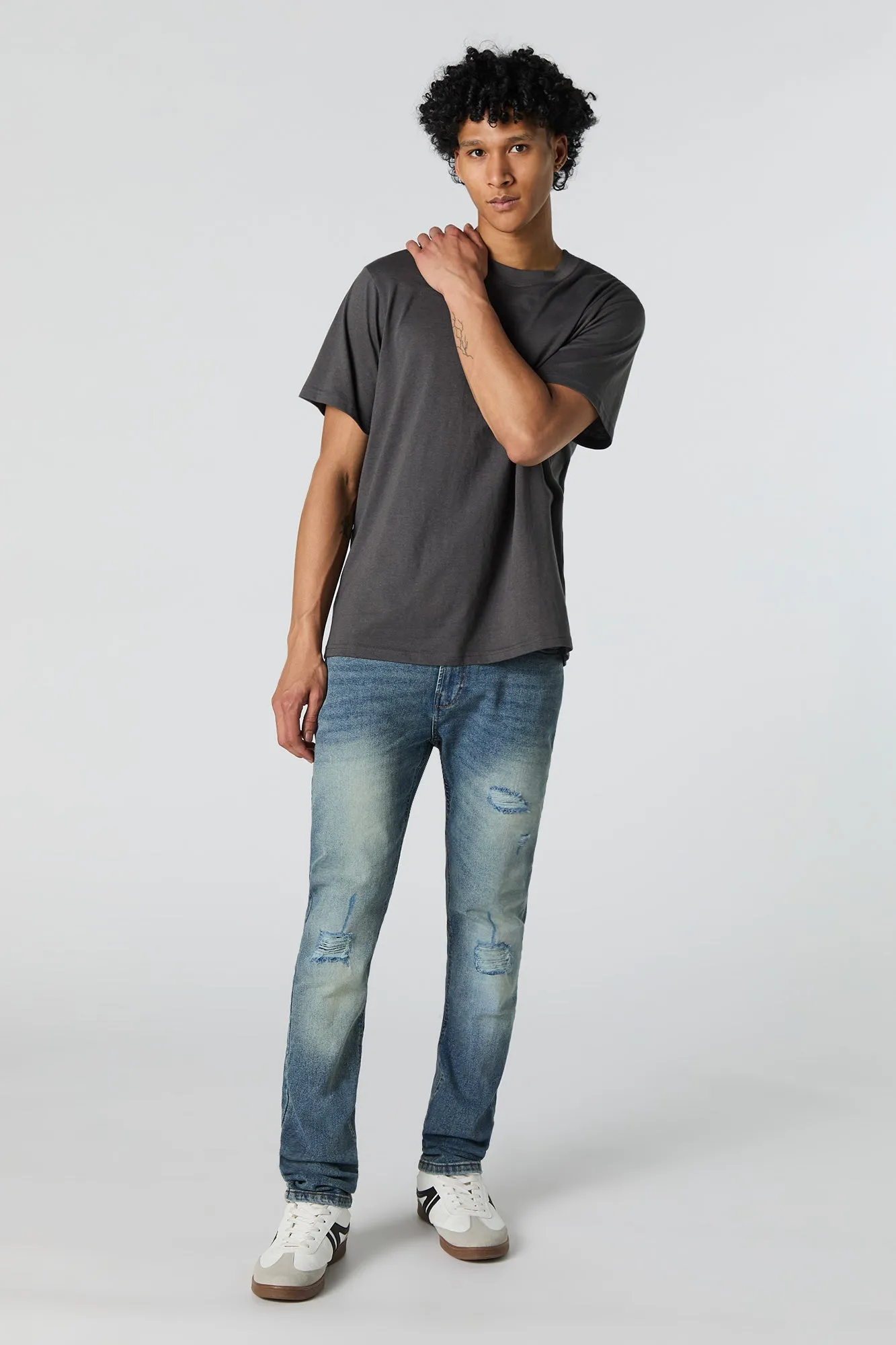 Medium Stretch Distressed Slim Jean sold by Urban Planet product image thumbnail 2
