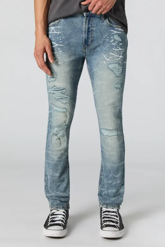 Medium Stretch Distressed Skinny Jean sold by Urban Planet