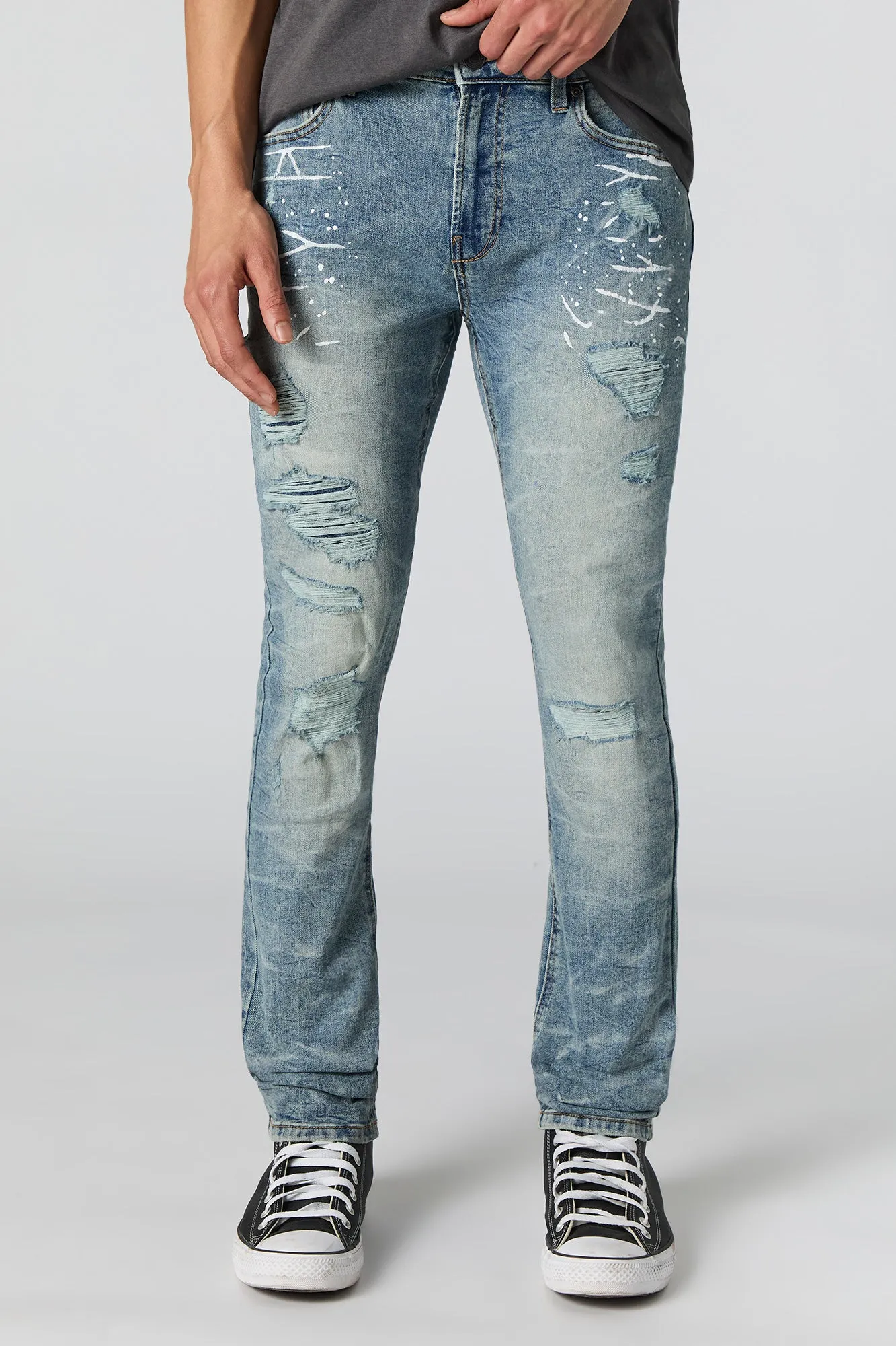 Medium Stretch Distressed Skinny Jean sold by Urban Planet