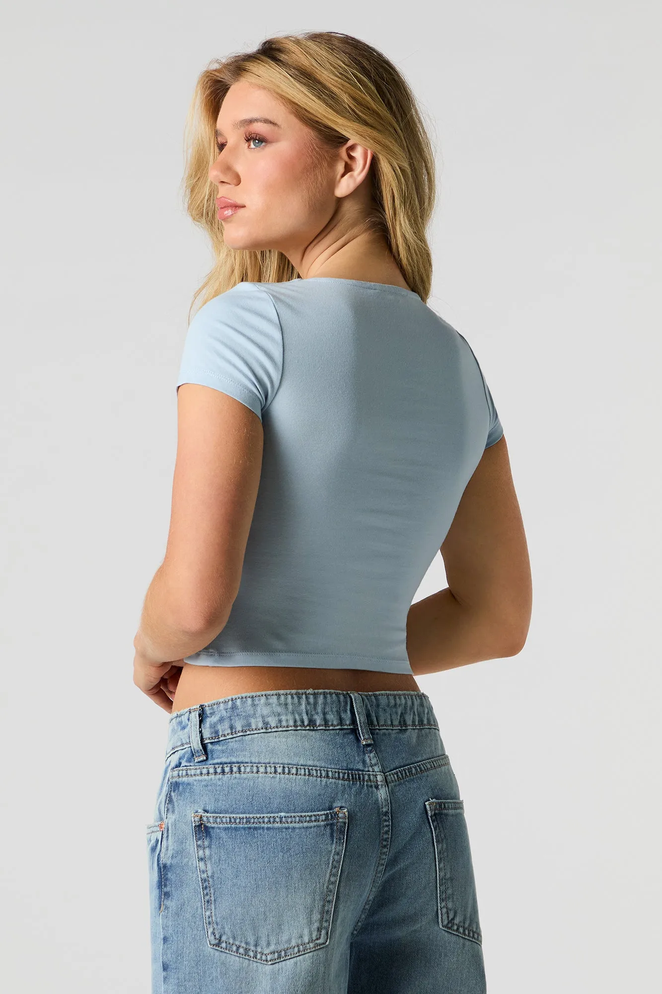 Cropped Square Neck T-Shirt sold by Urban Planet product image thumbnail 2