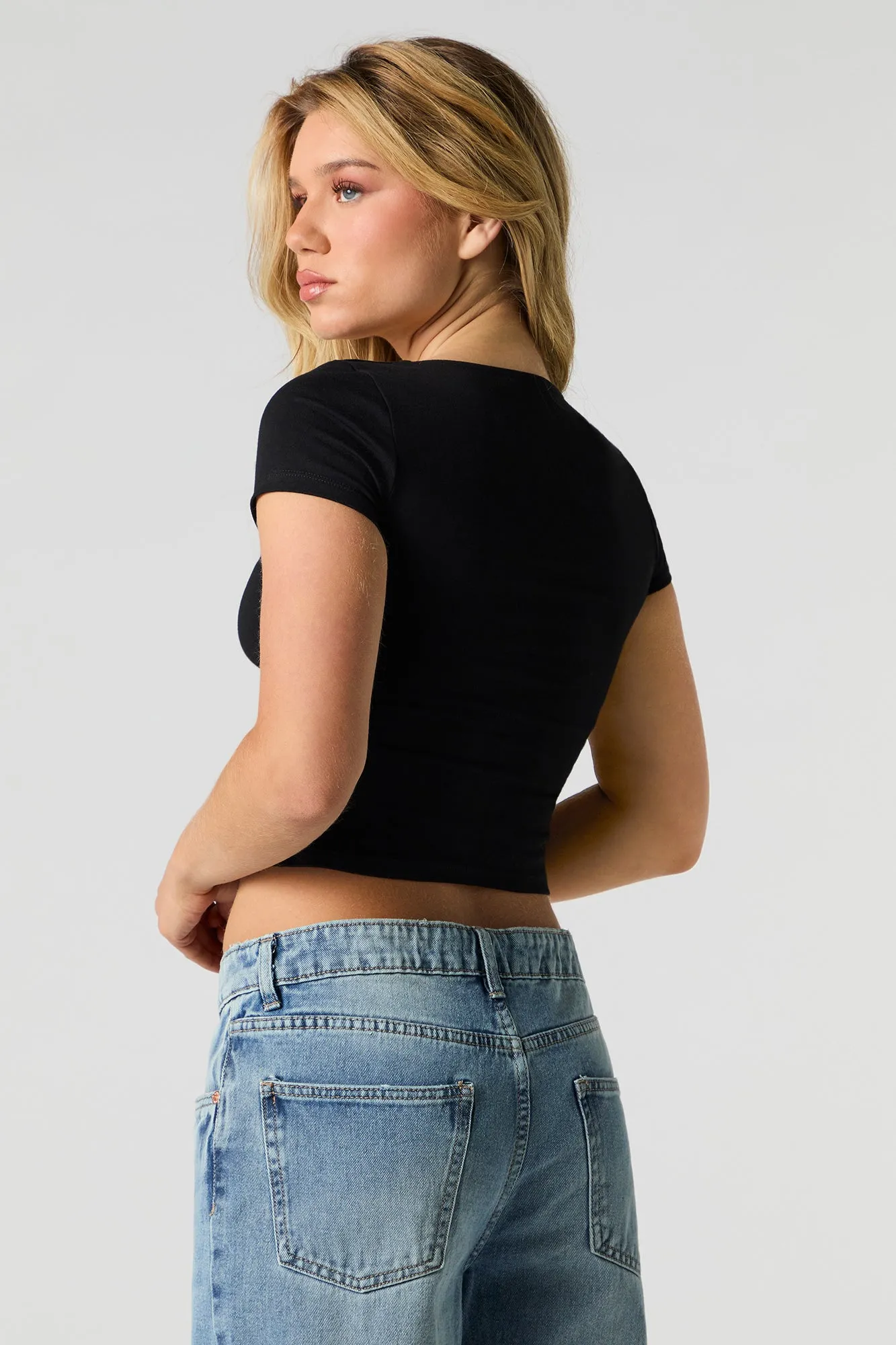 Cropped Square Neck T-Shirt sold by Urban Planet product image thumbnail 5