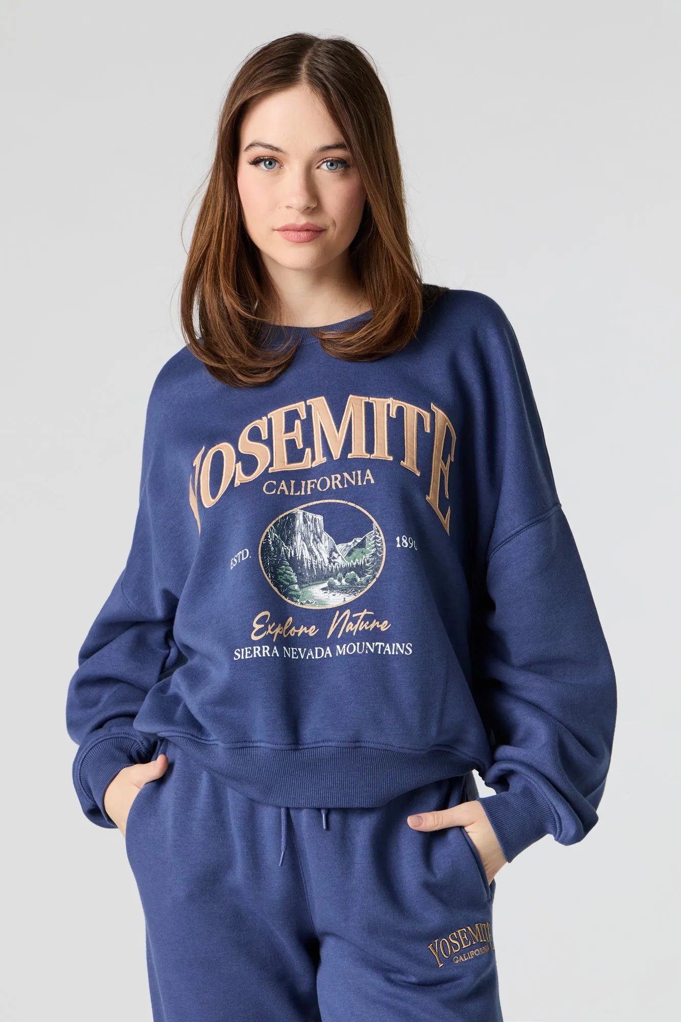 Embroidered Fleece Sweatshirt sold by Urban Planet product image thumbnail 4