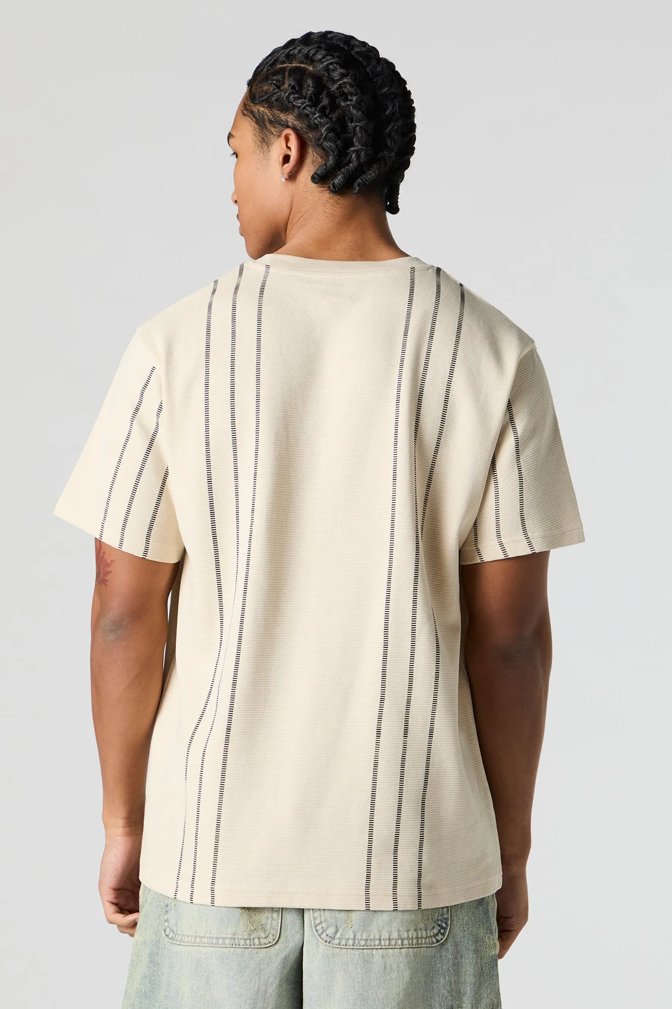 Textured Striped T-Shirt sold by Urban Planet product image thumbnail 5