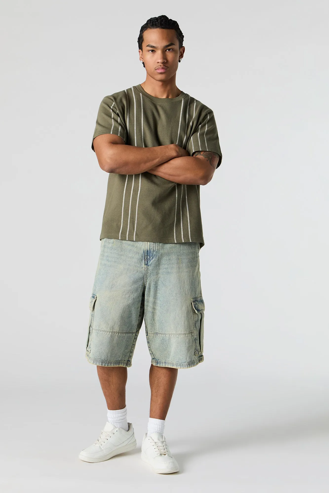 Textured Striped T-Shirt sold by Urban Planet product image thumbnail 3