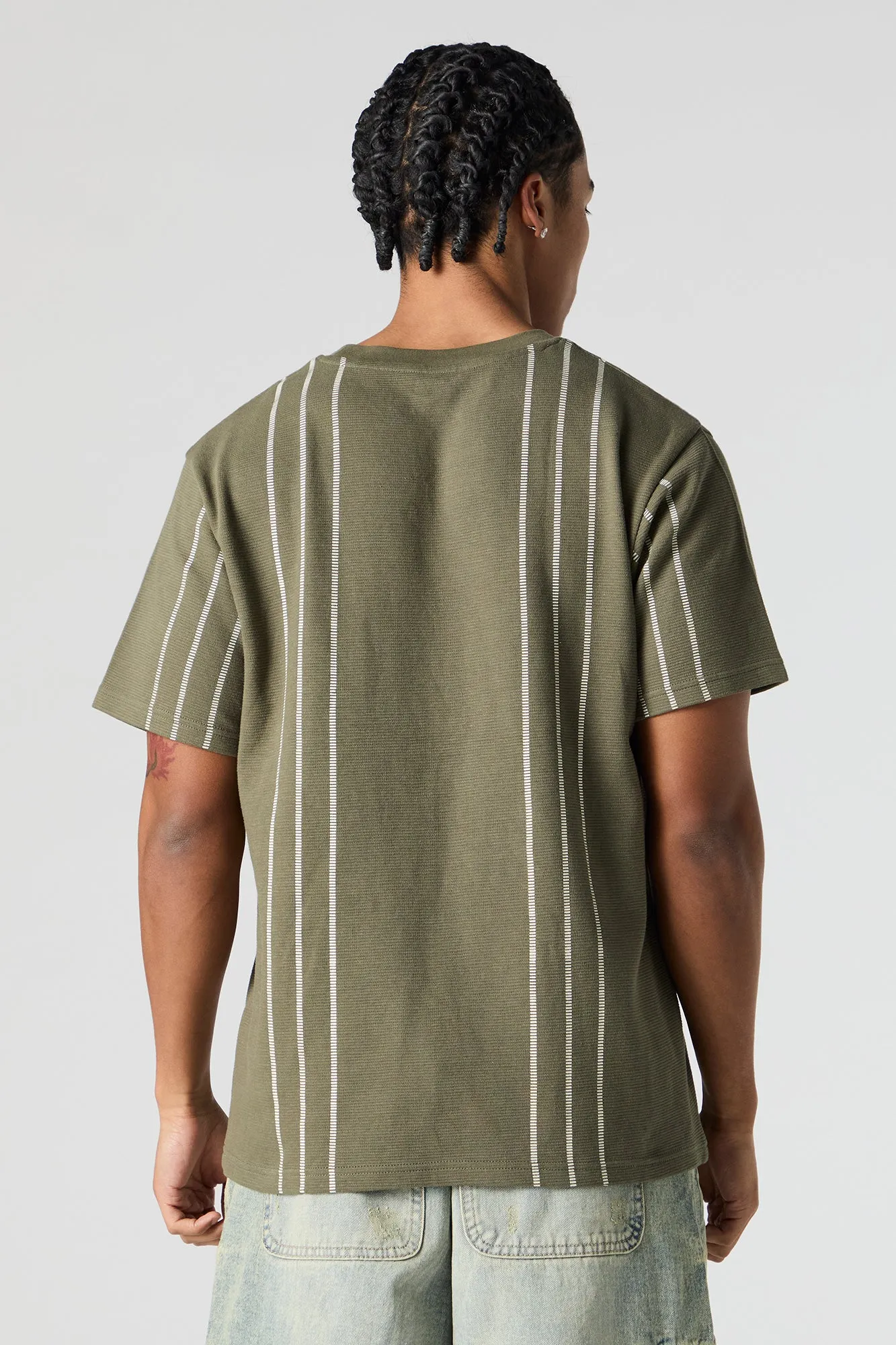 Textured Striped T-Shirt sold by Urban Planet product image thumbnail 2