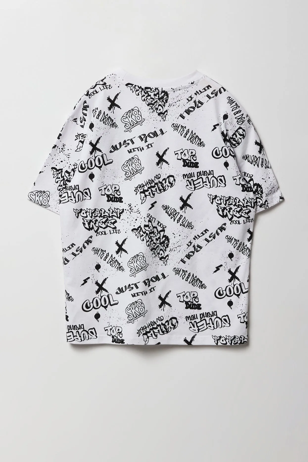 T-shirts à imprimé graffitis et uni (Paquet de 2) sold by Urban Planet product image thumbnail 3