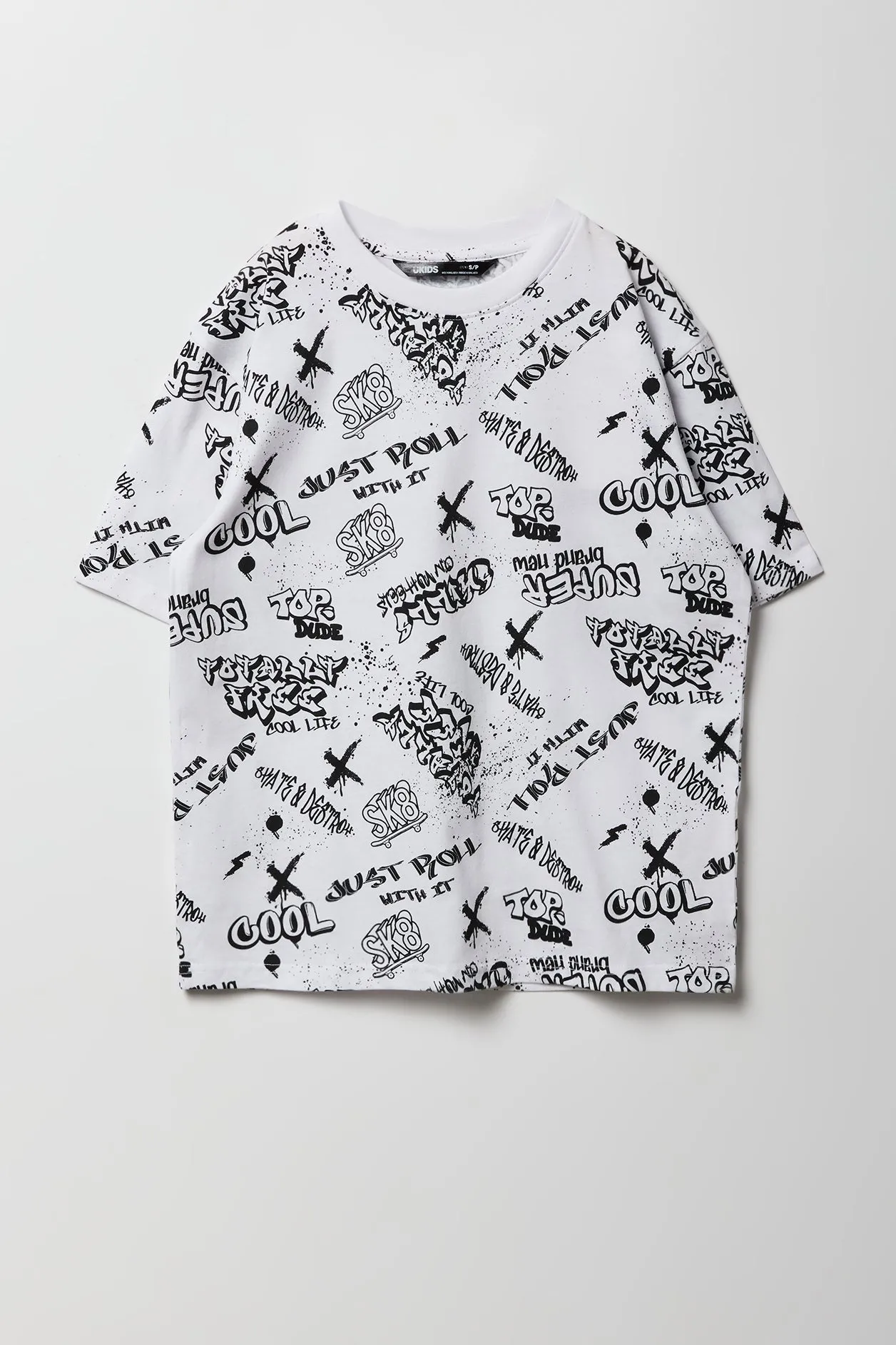 T-shirts à imprimé graffitis et uni (Paquet de 2) sold by Urban Planet product image thumbnail 2