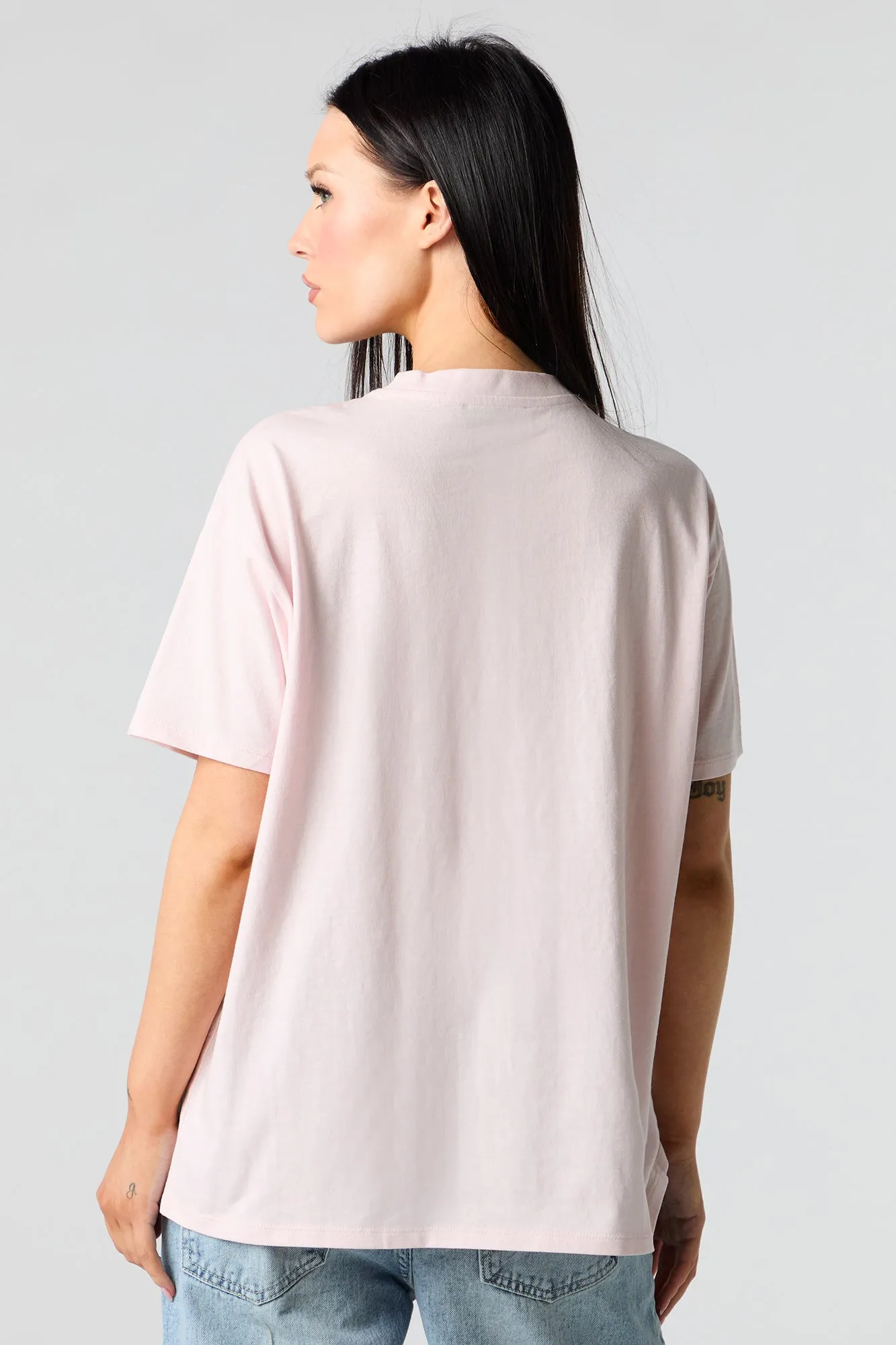 Rhinestone Bow Boyfriend T-Shirt sold by Urban Planet product image thumbnail 2