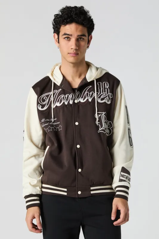 Hombres Embroidered Varsity Jacket sold by Urban Planet