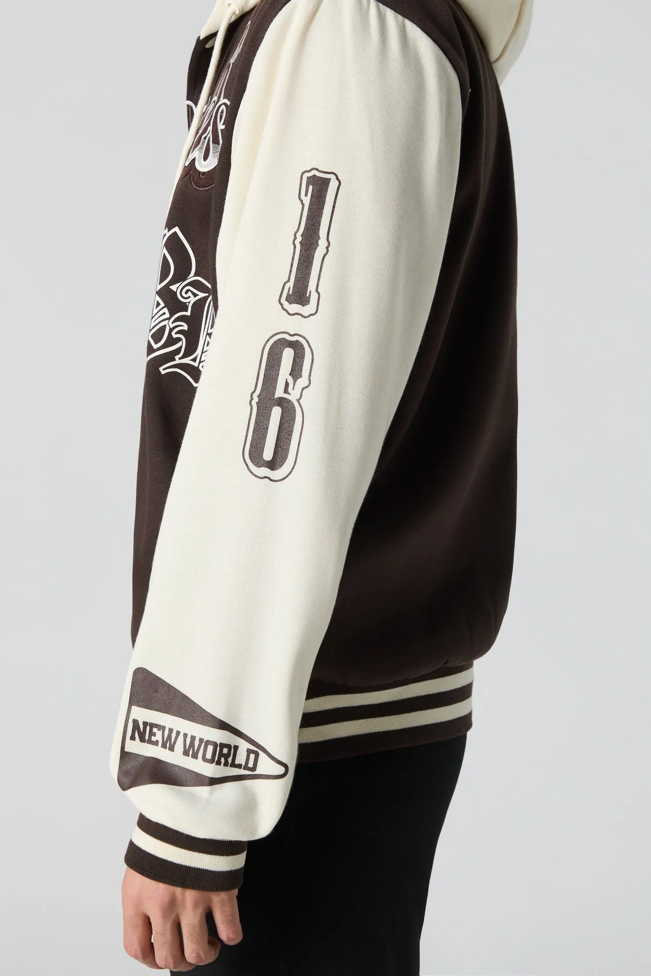 Hombres Embroidered Varsity Jacket sold by Urban Planet product image thumbnail 4