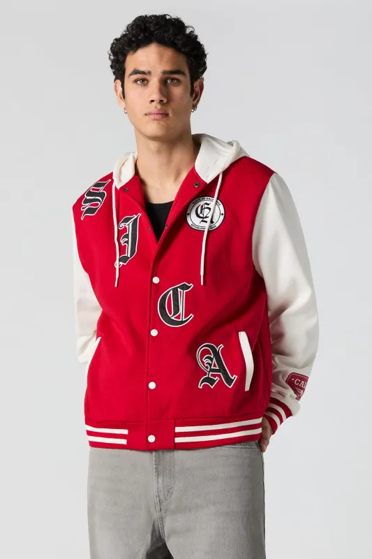 SJCA Twill Embroidered Varsity Jacket sold by Urban Planet