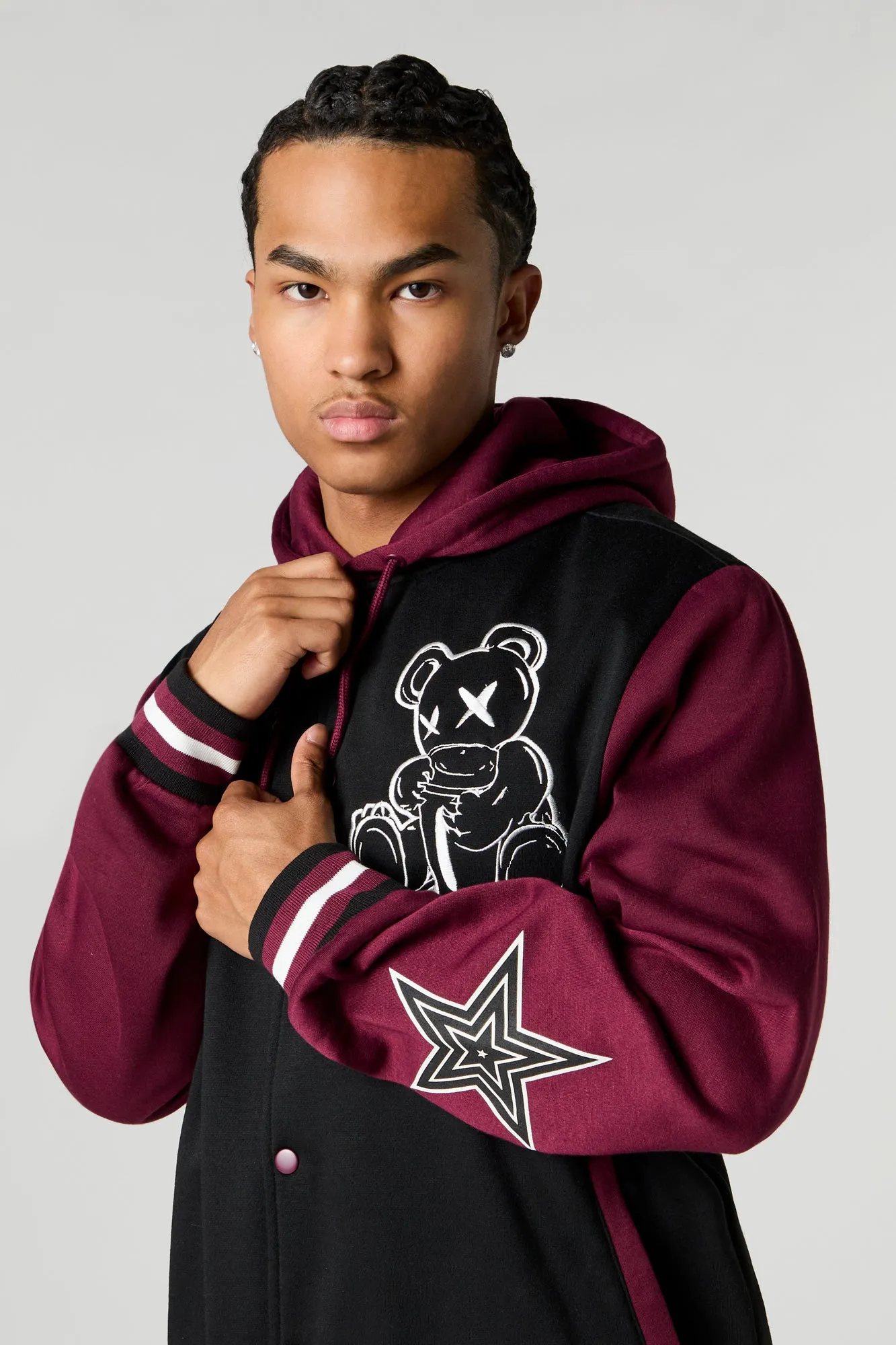 Teddy Embroidered Varsity Jacket sold by Urban Planet