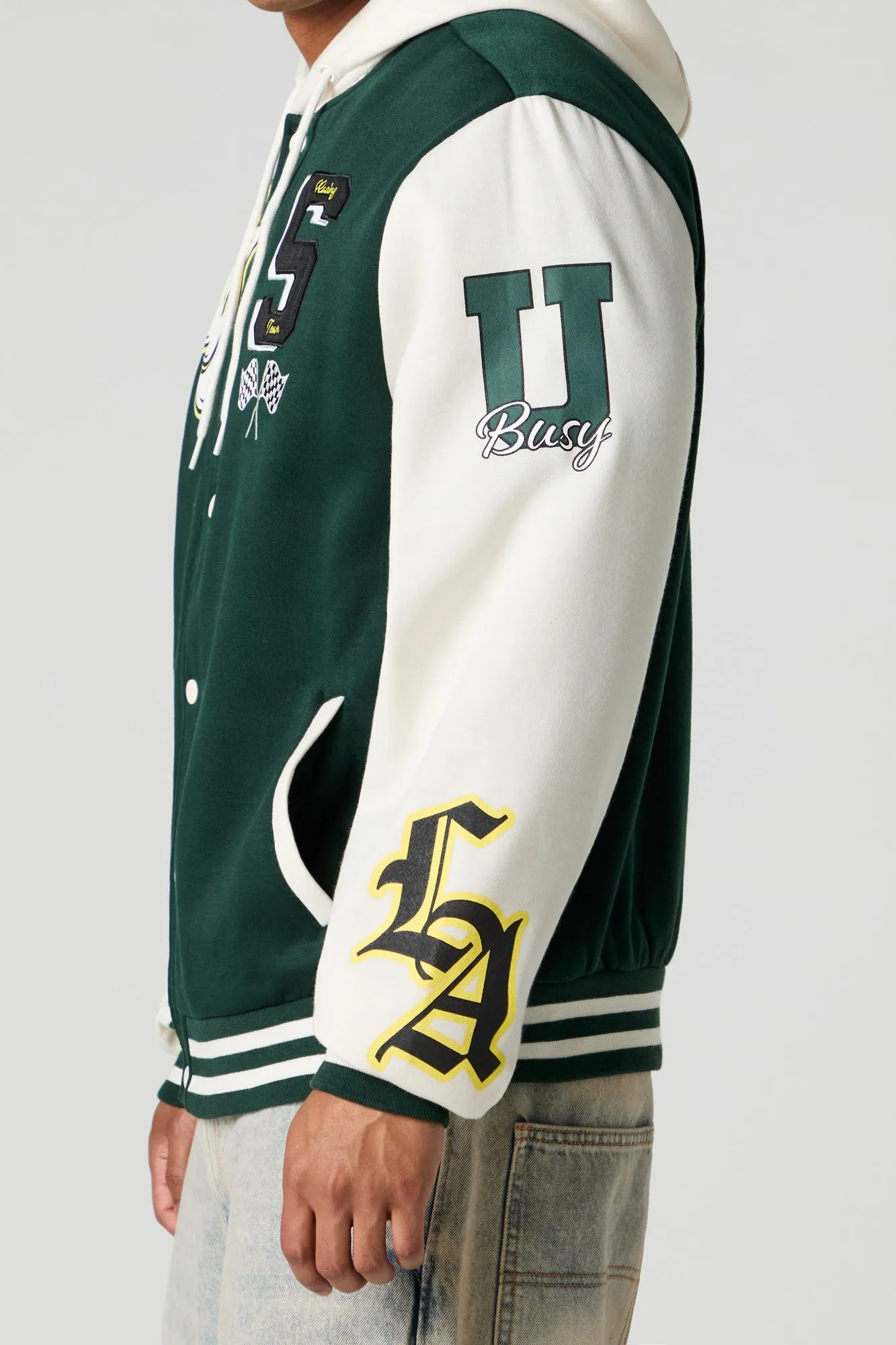 Blouson collégien à broderie en chenille de sergé S Racing Team sold by Urban Planet product image thumbnail 4