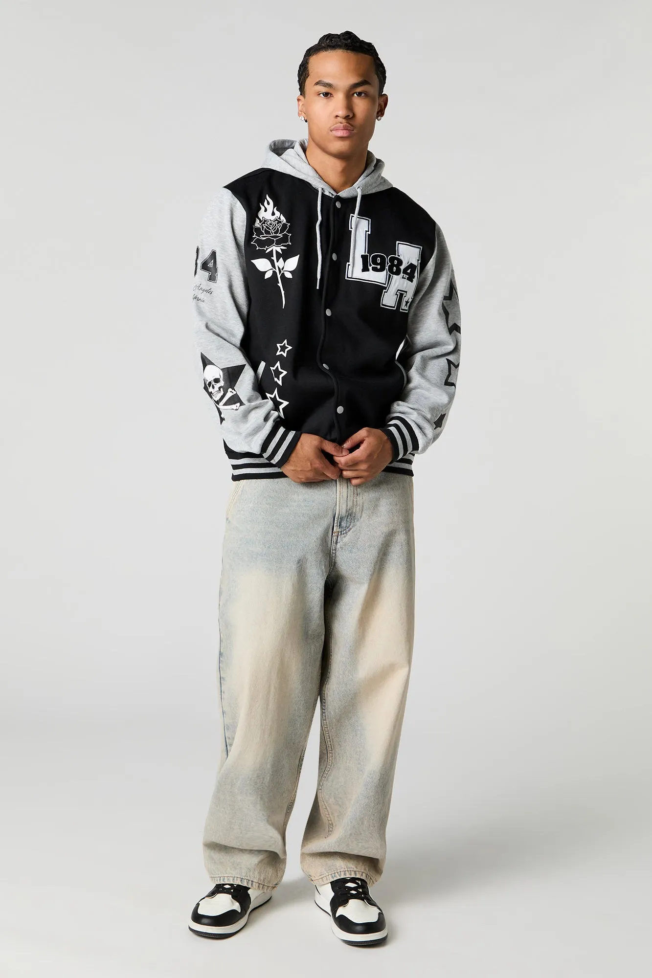 Blouson collégien à broderie en chenille de sergé LA 1984 sold by Urban Planet product image thumbnail 3