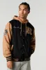 Race Team Chenille Embroidered Varsity Jacket sold by Urban Planet