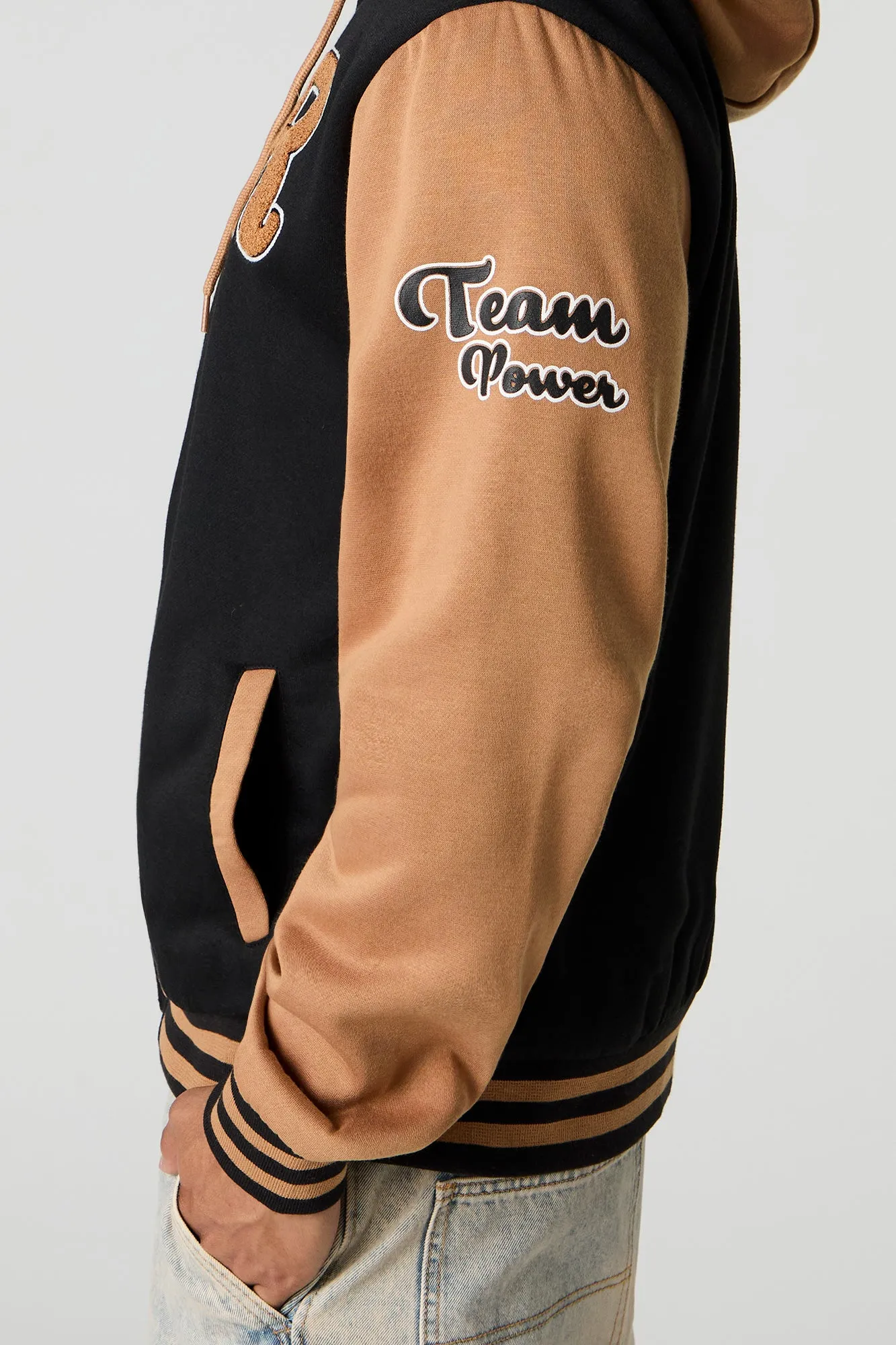 Race Team Chenille Embroidered Varsity Jacket sold by Urban Planet product image thumbnail 4