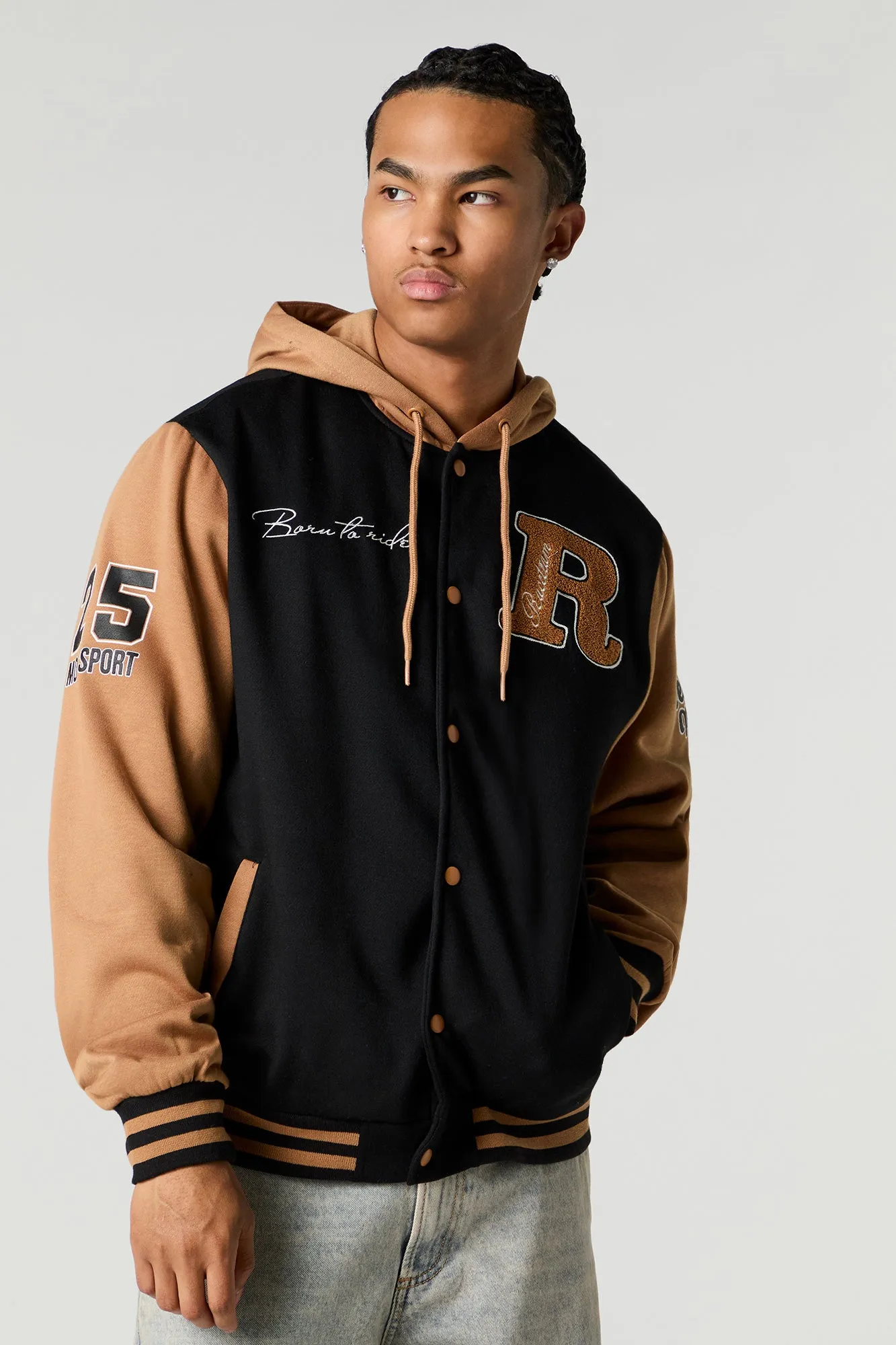 Blouson collégien à broderie en chenille Race Team sold by Urban Planet