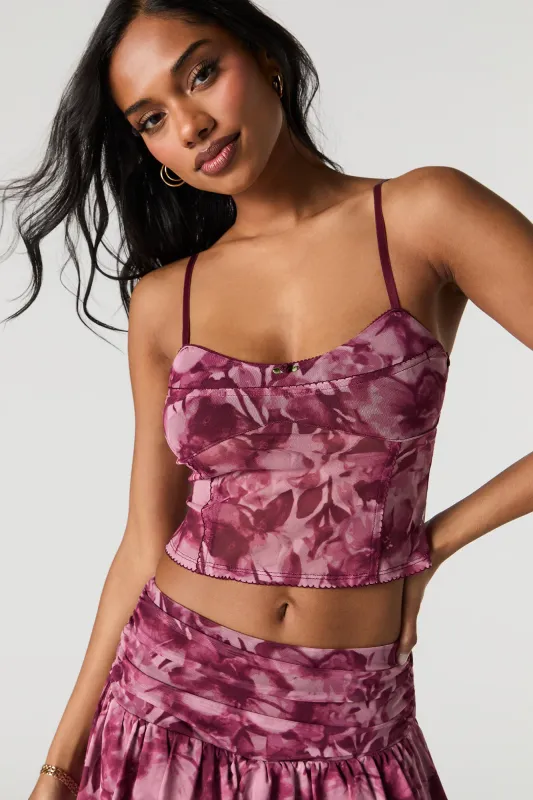 Mesh Rosette Cropped Cami sold by Urban Planet