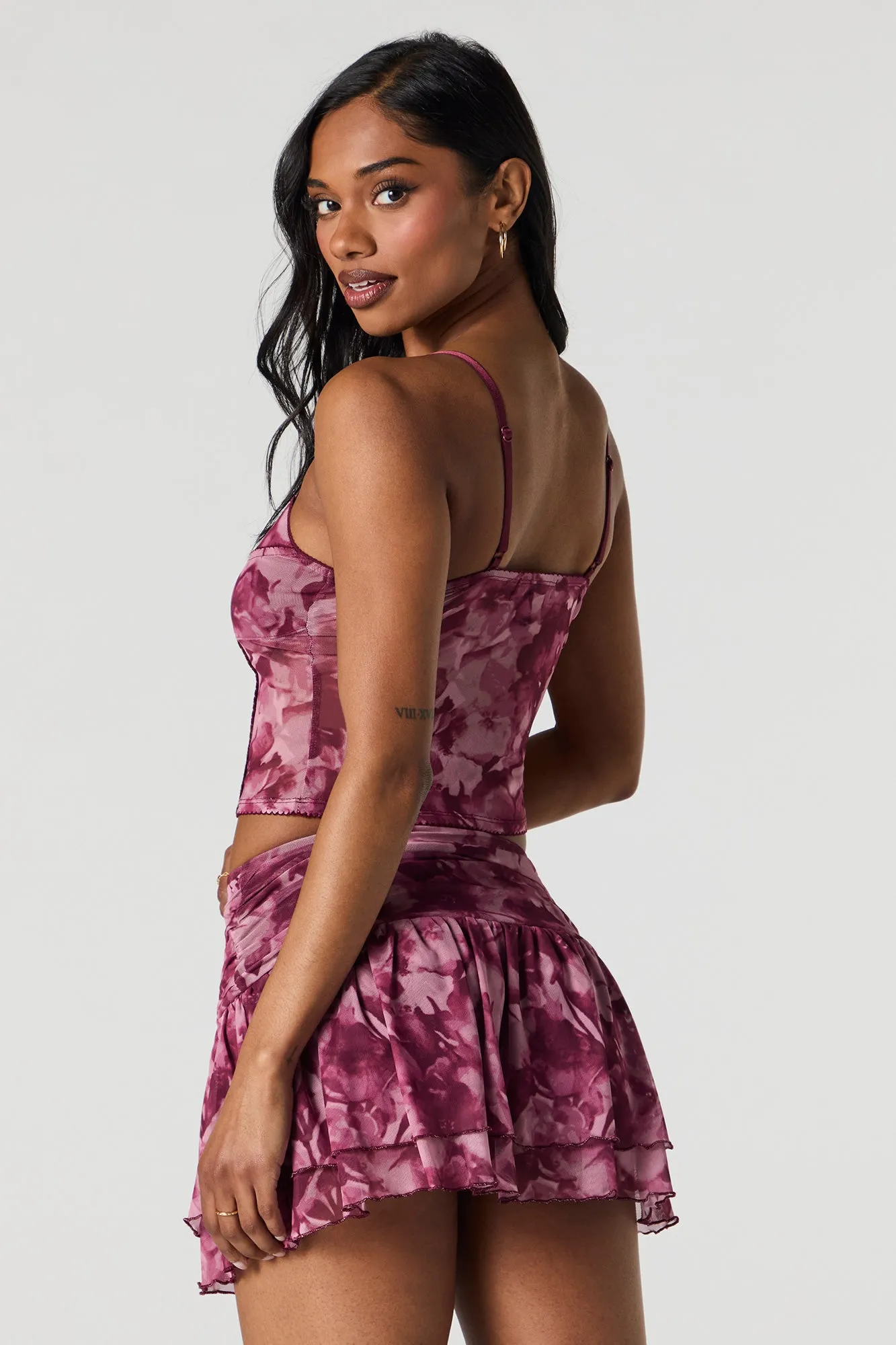 Mesh Rosette Cropped Cami sold by Urban Planet product image thumbnail 2