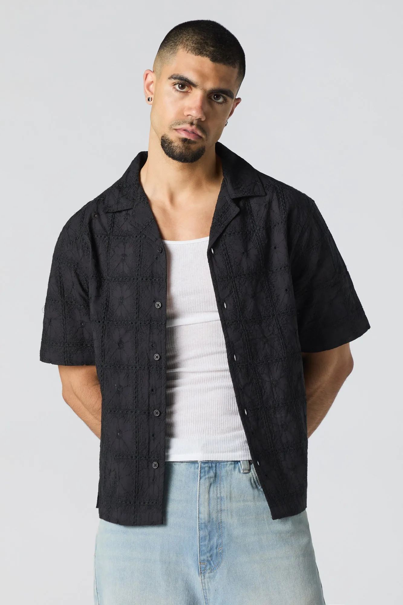 Floral Embroidered Button-Up Top sold by Urban Planet product image thumbnail 4