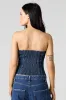Button Front Denim Tube Top sold by Urban Planet