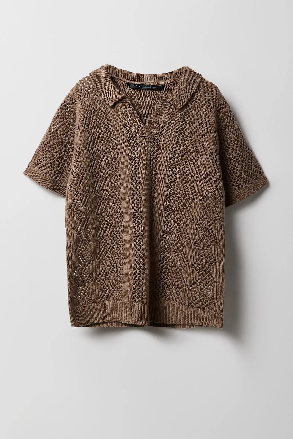 Polo en tricot ajouré avec motif de losanges pour garçon sold by Urban Planet