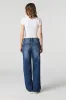 Jean rigide taille basse à jambe large lavé foncé sold by Urban Planet
