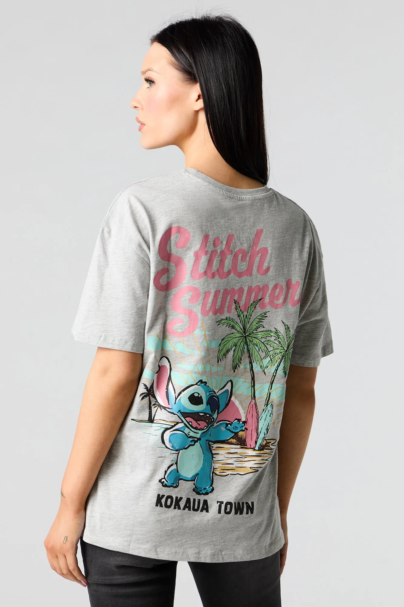 Stitch Hawaii Graphic Boyfriend T-Shirt sold by Urban Planet